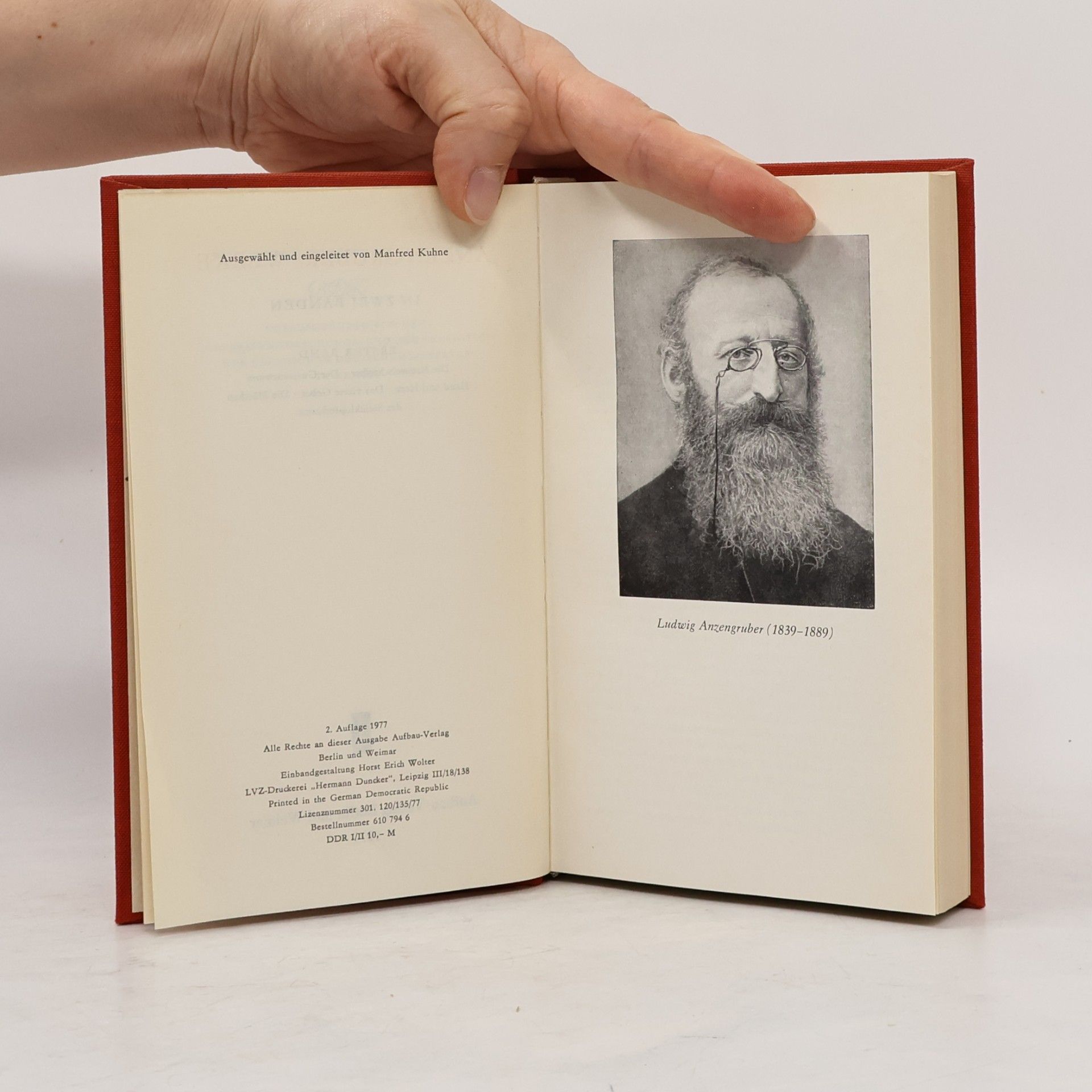 Manfred Kuhne Anzengruber Werke Band 1-2.