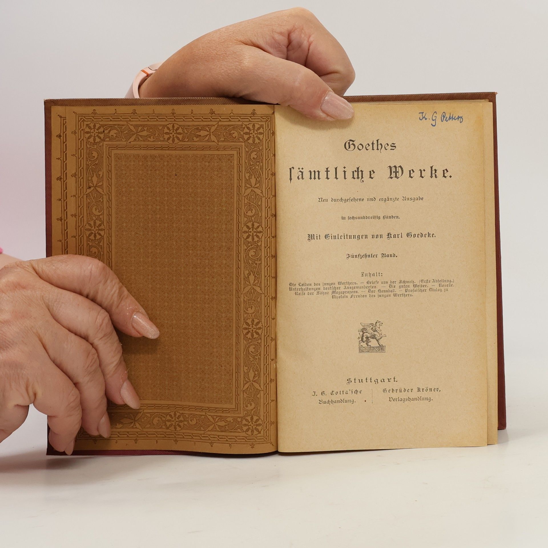 Johann Wolfgang von Goethe Goethes sämtliche Werke 15
