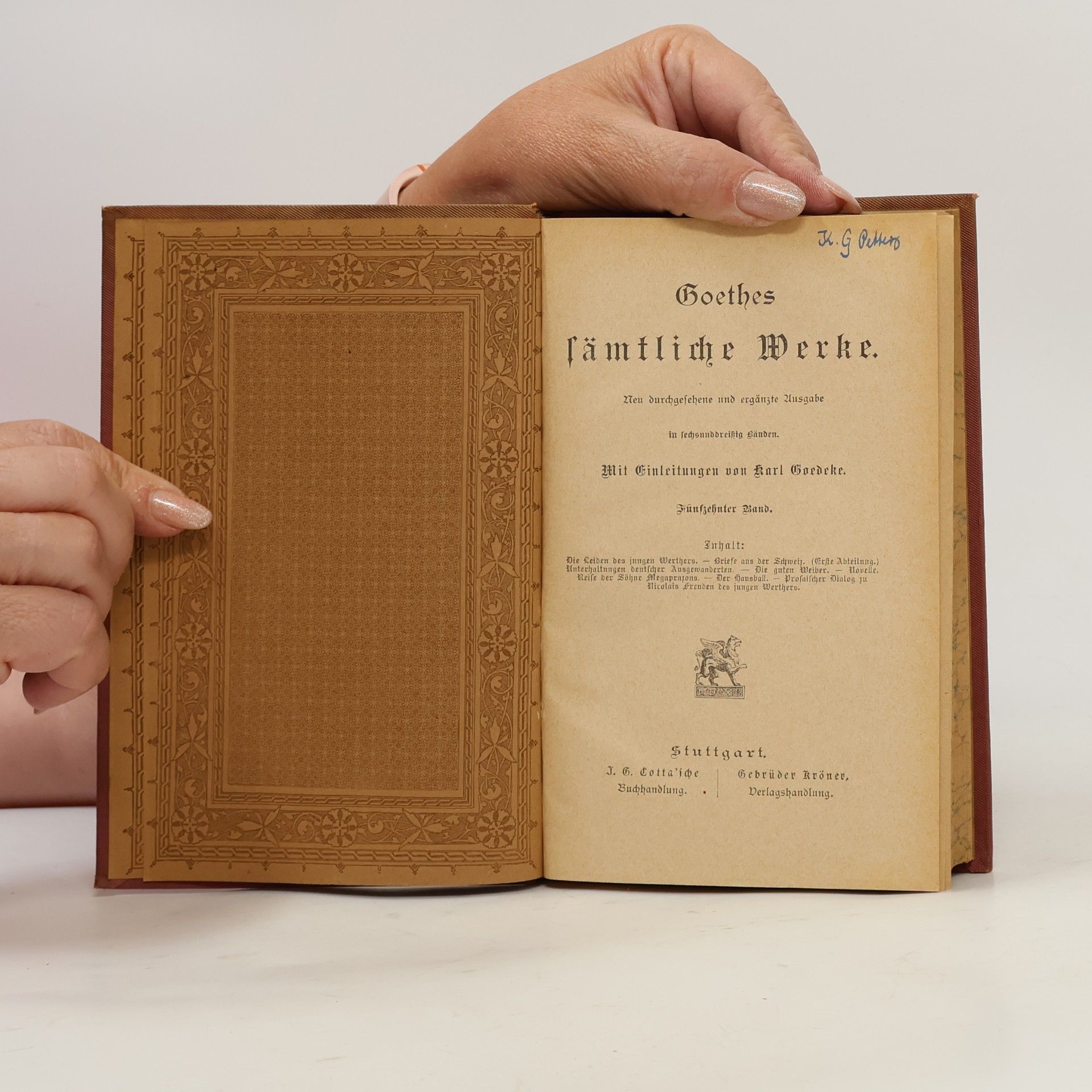 Johann Wolfgang von Goethe Goethes sämtliche Werke 15