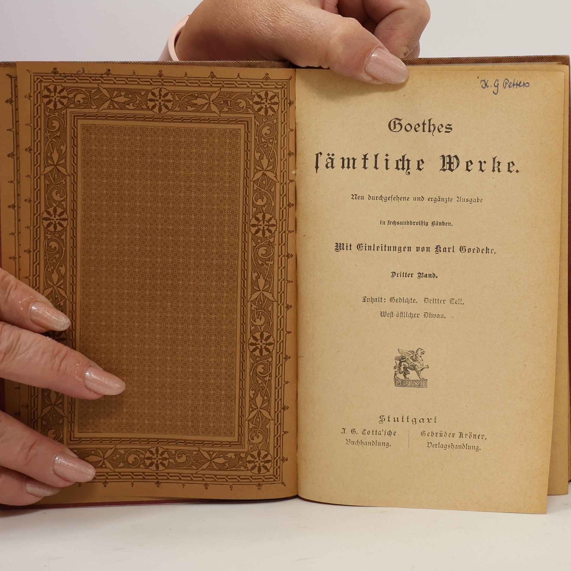 Johann Wolfgang von Goethe Goethes Sämtliche Werke 3