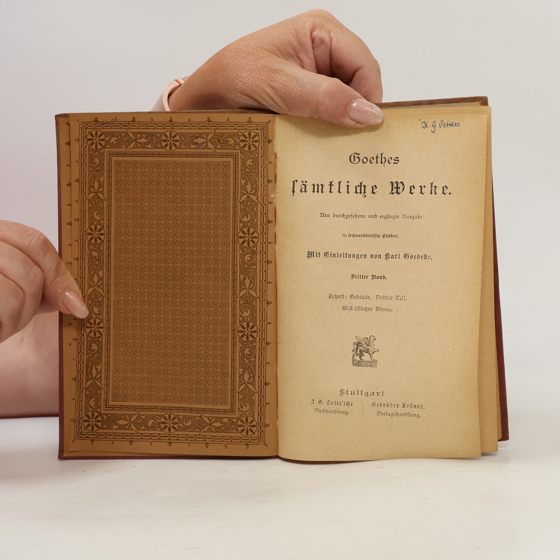 Johann Wolfgang von Goethe Goethes Sämtliche Werke 3