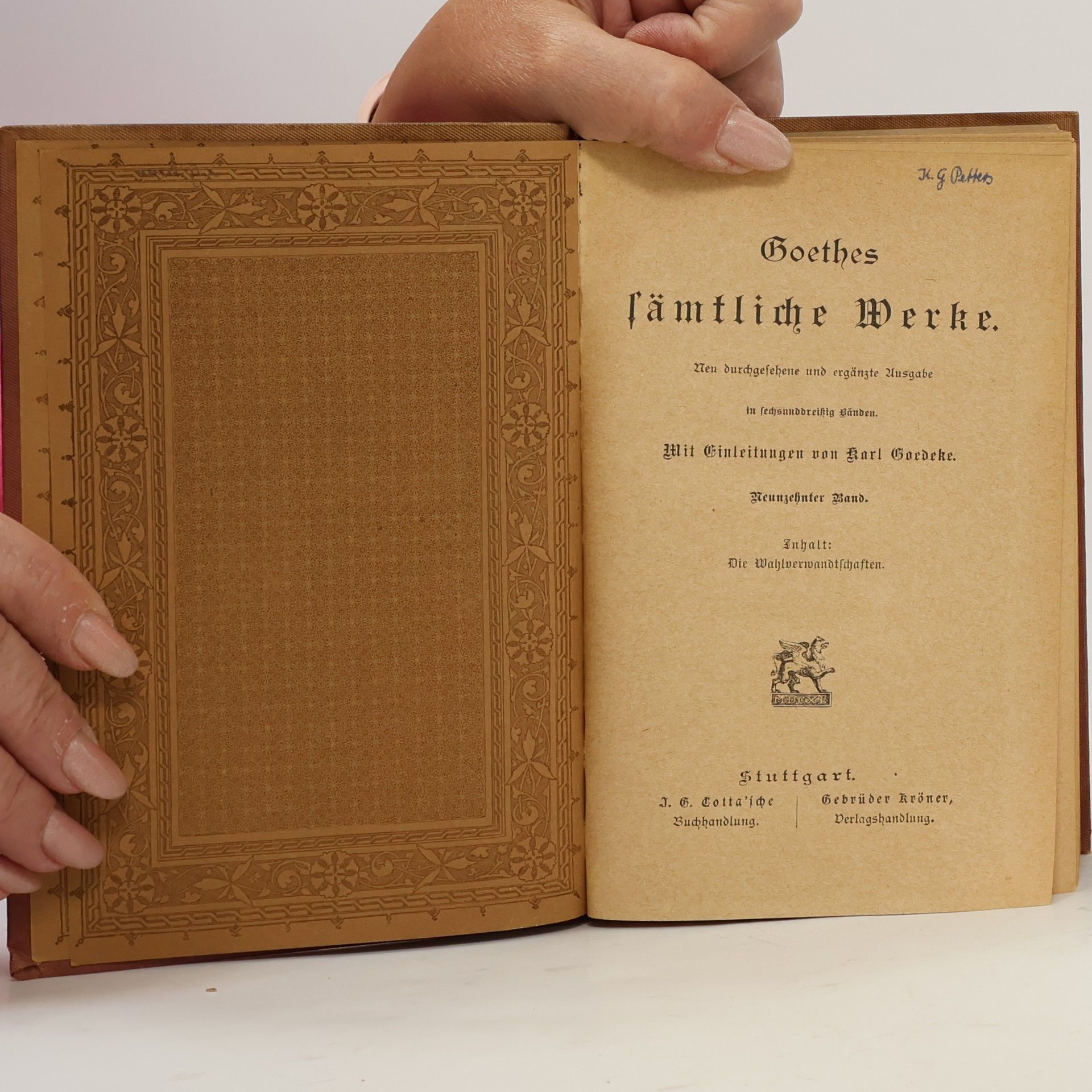 Johann Wolfgang von Goethe Goethes Sämtliche Werke 19