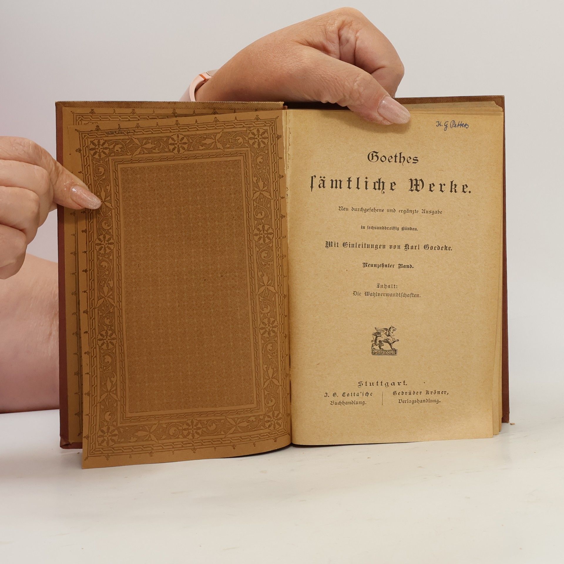 Johann Wolfgang von Goethe Goethes Sämtliche Werke 19