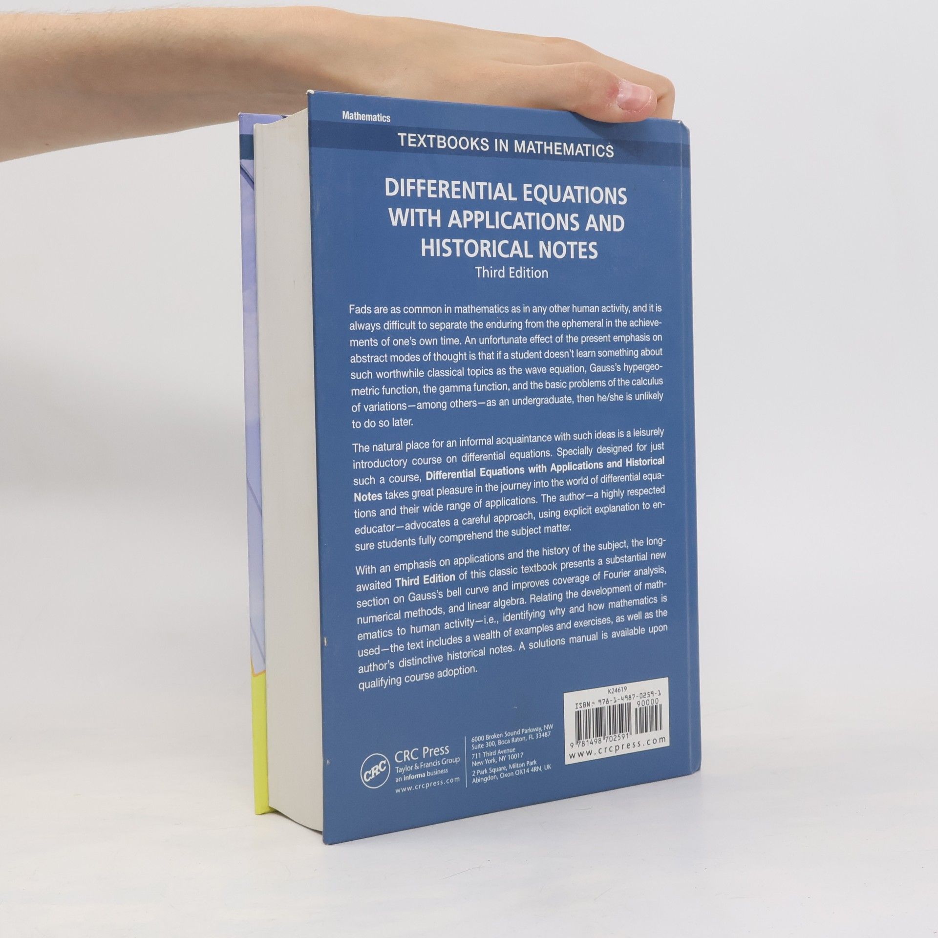 George F. Simmons Textbooks in Mathematics: Differential Equations with Applications and Historical Notes - Third Edition