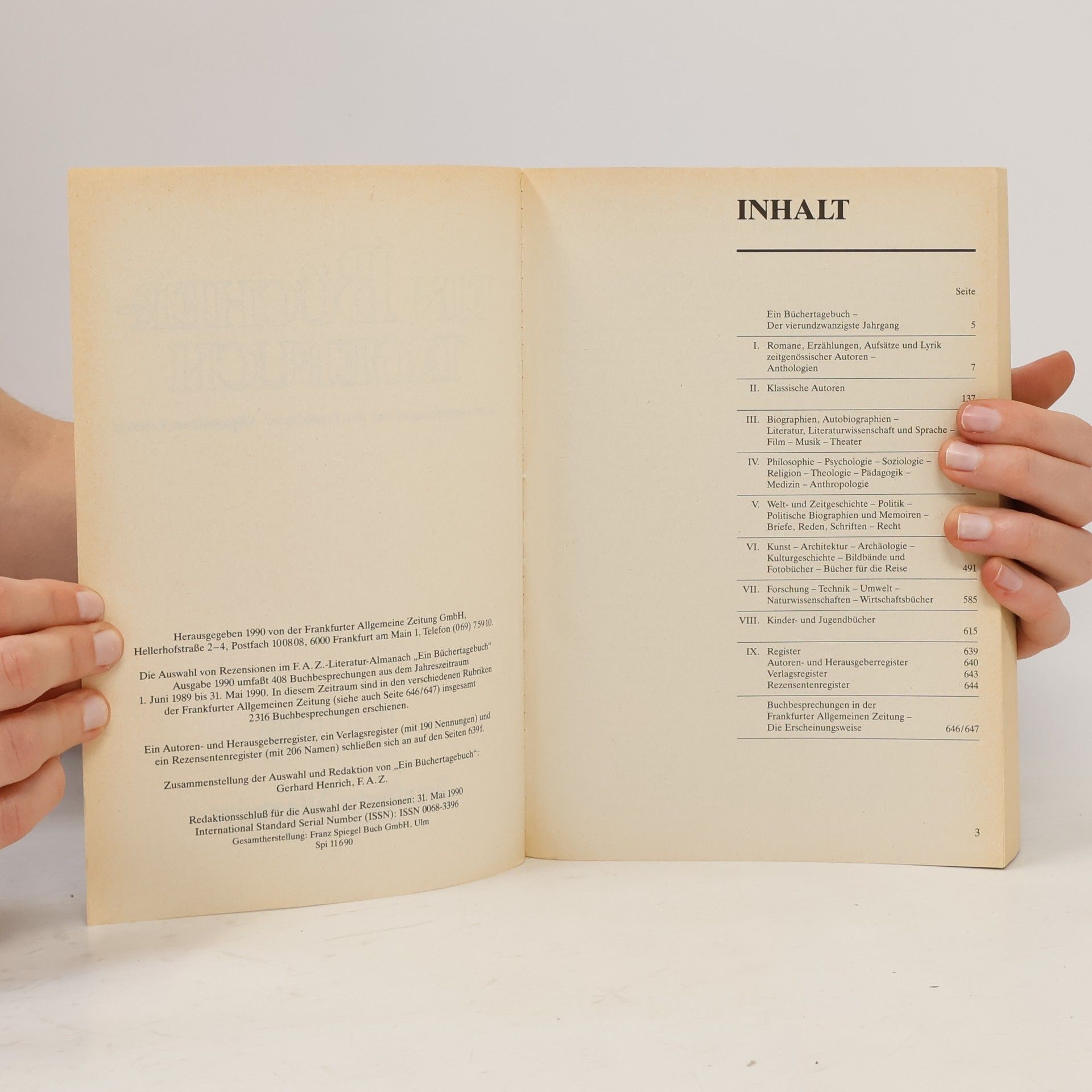 Collectif d'auteurs Ein Bücher-Tagebuch 1991