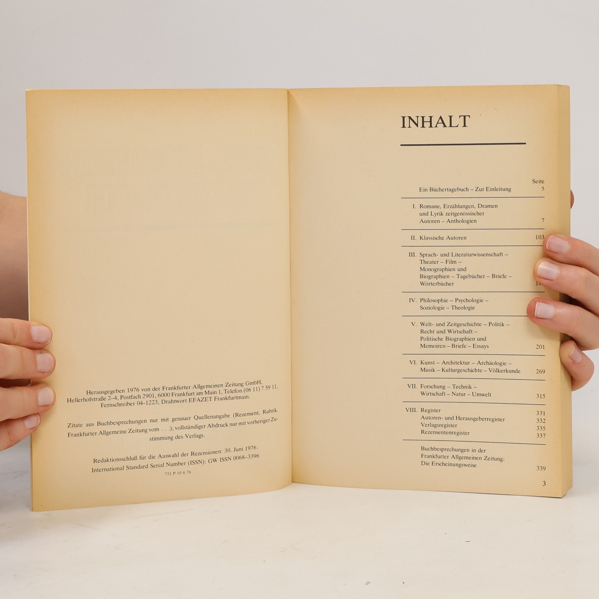 Autorenkollektiv Ein Bücher-Tagebuch 1976