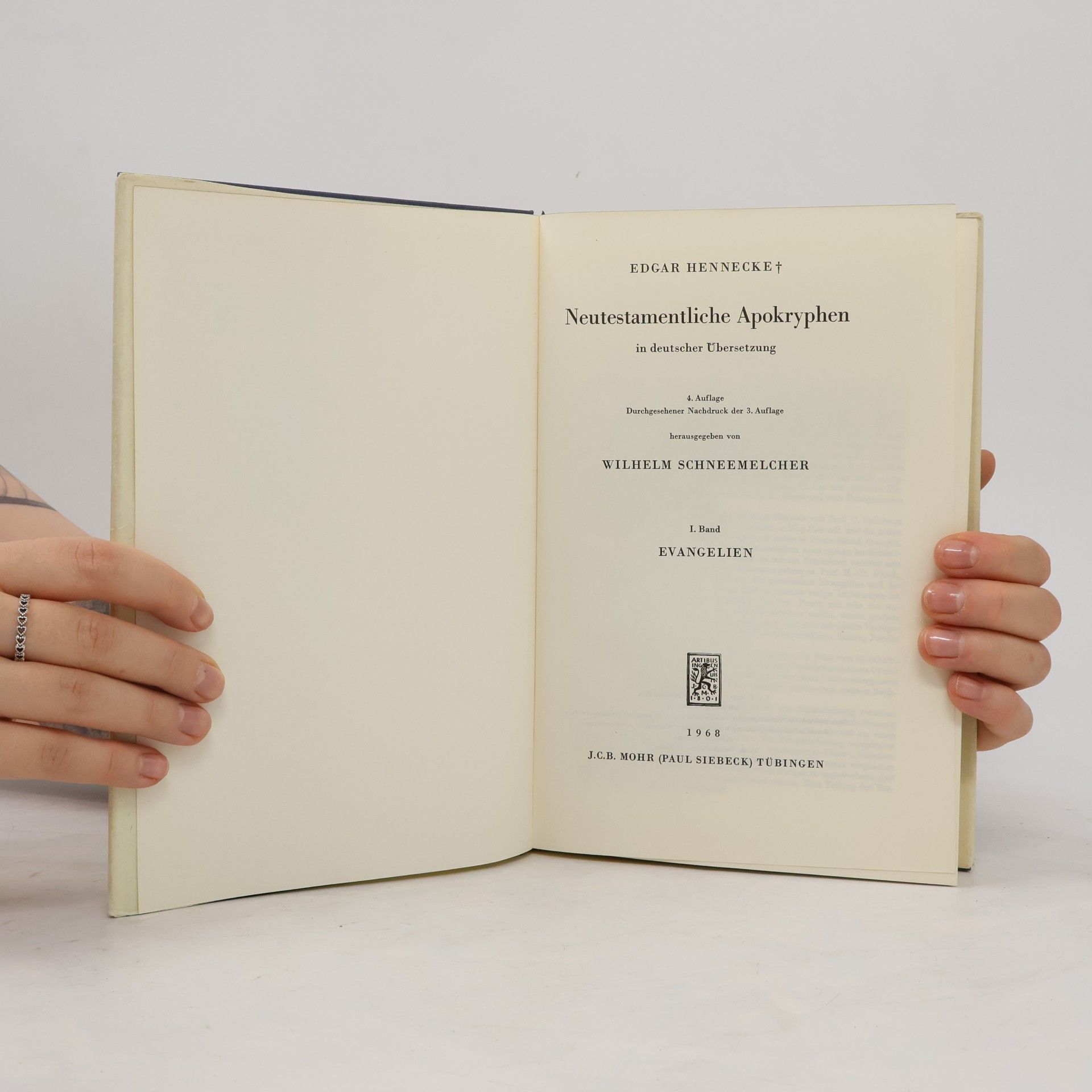 Edgar Hennecke Neutestamentliche Apokryphen I. Band. Evangelien