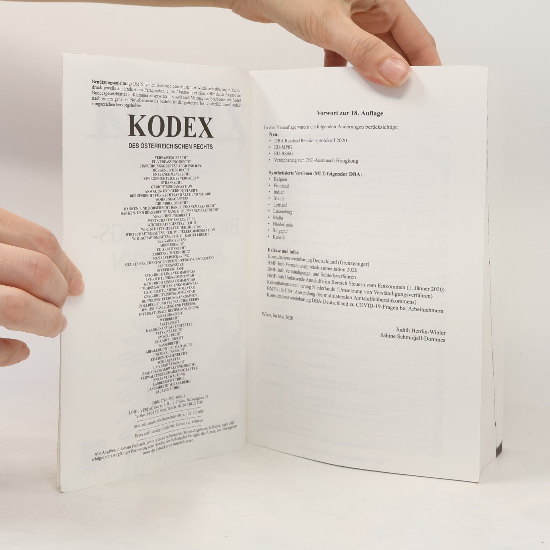 Judith Herdin-Winter Kodex Internationales Steuerrecht - 1: Kodex Doppelbesteuerungsabkommen 2020