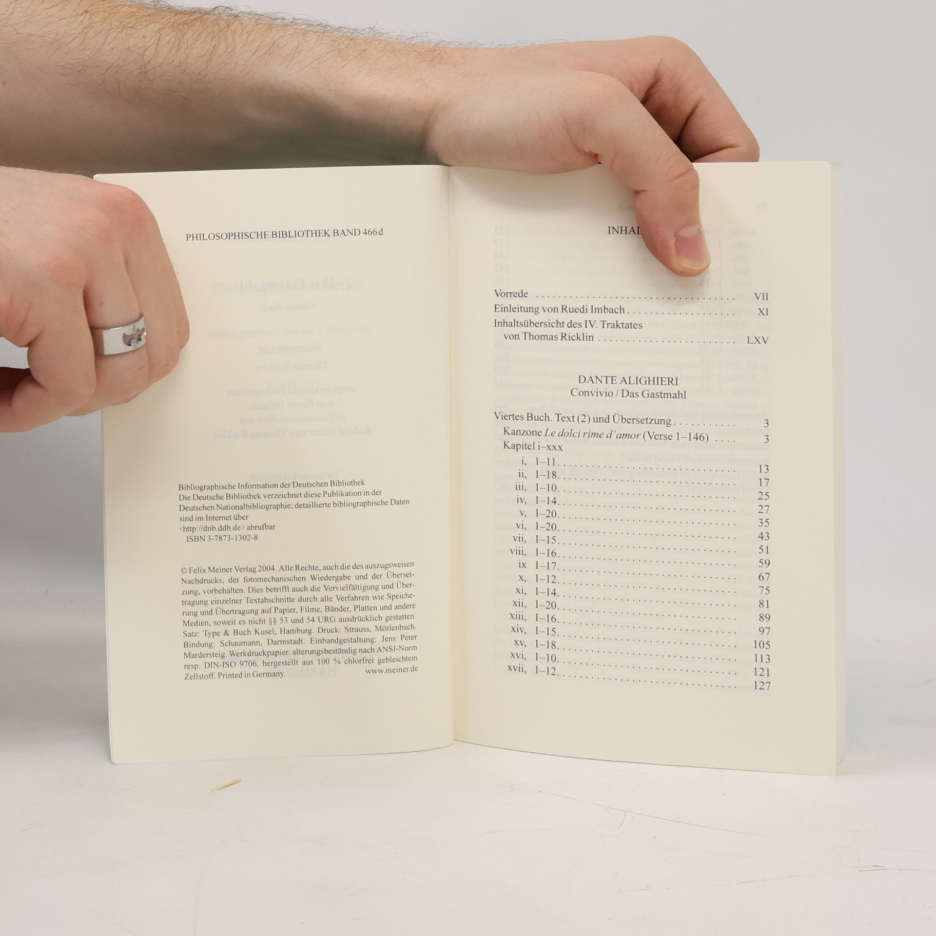 Dante Alighieri Das Gastmahl. Viertes Buch