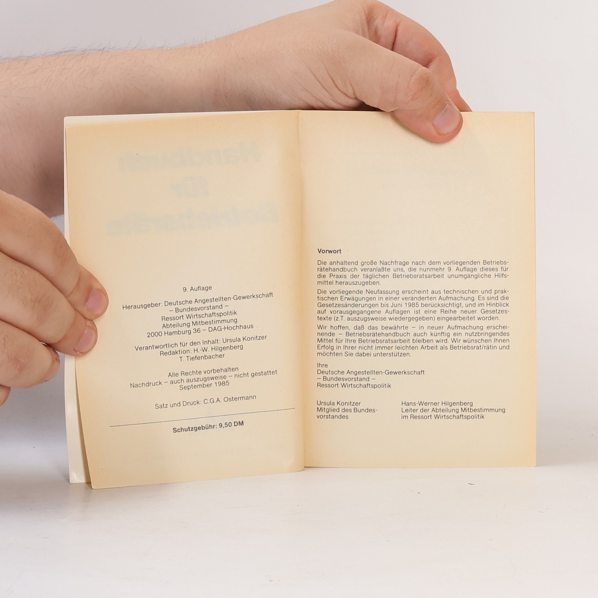 kolektiv Handbuch für Betriebsräte. Deutsche Angestellten-Gewerkschaft