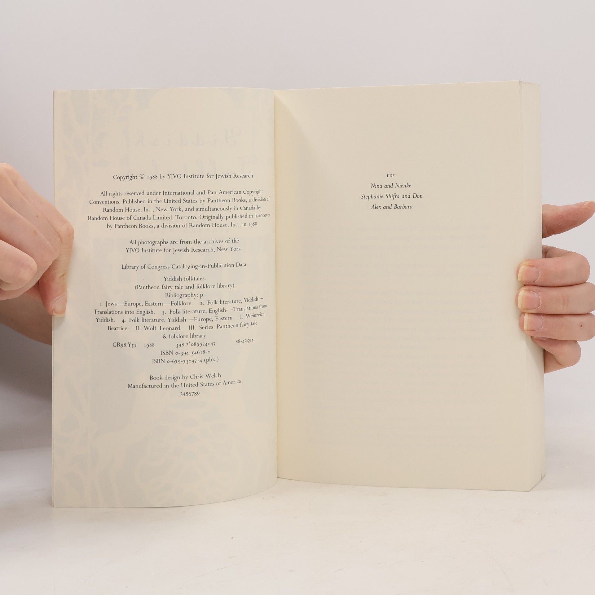 Beatrice Silverman Weinreich Pantheon Fairy Tale and Folklore Library: Yiddish Folktales