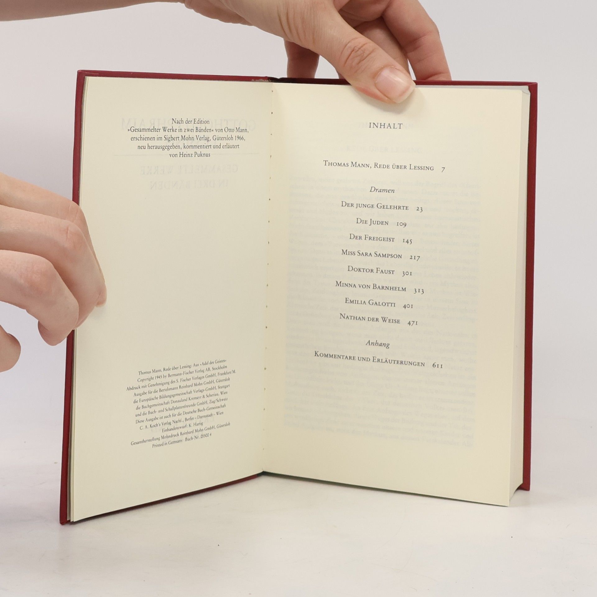 Gotthold Ephraim Lessing Lessing. Werke 1