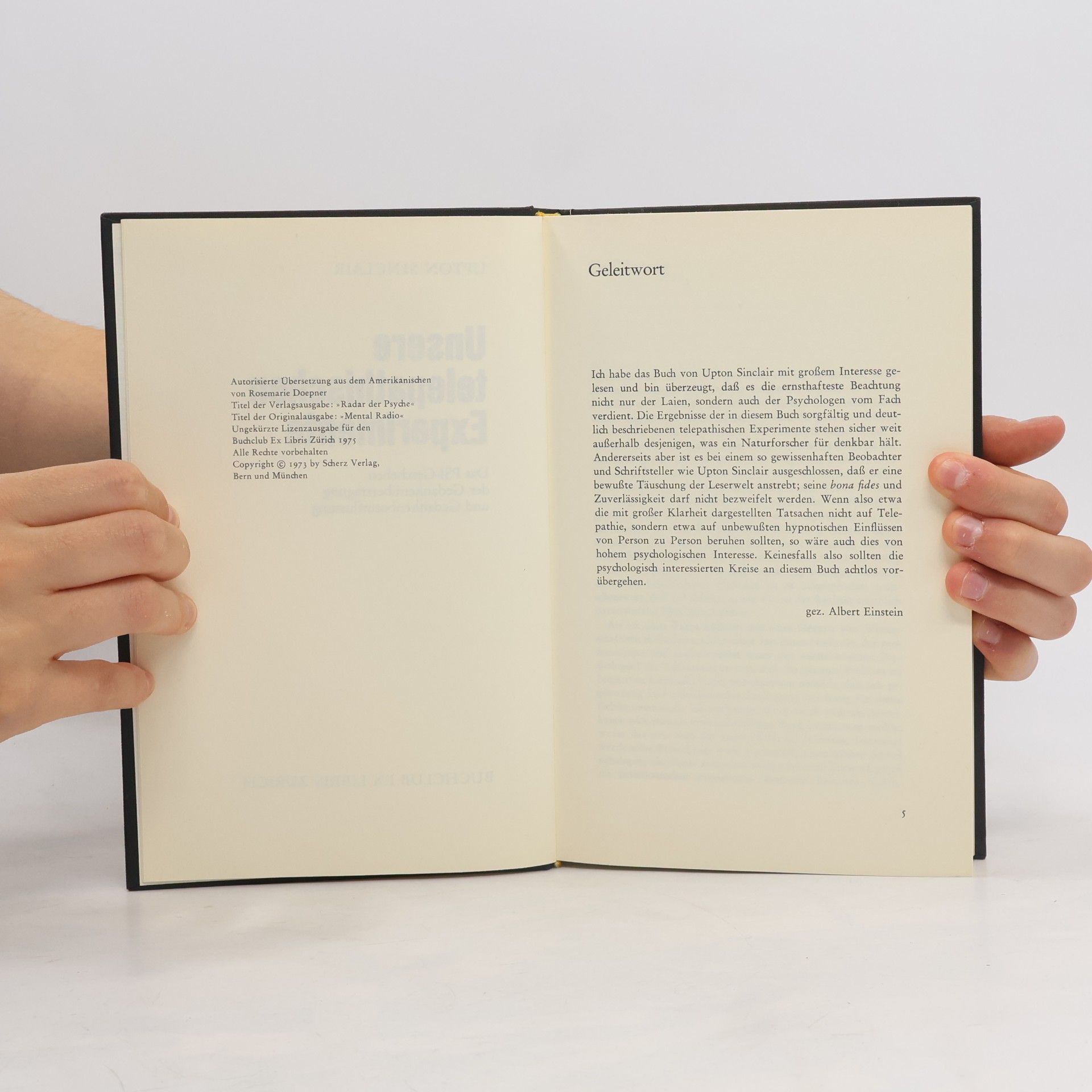 Upton Sinclair Unsere Telepathischen Experimente