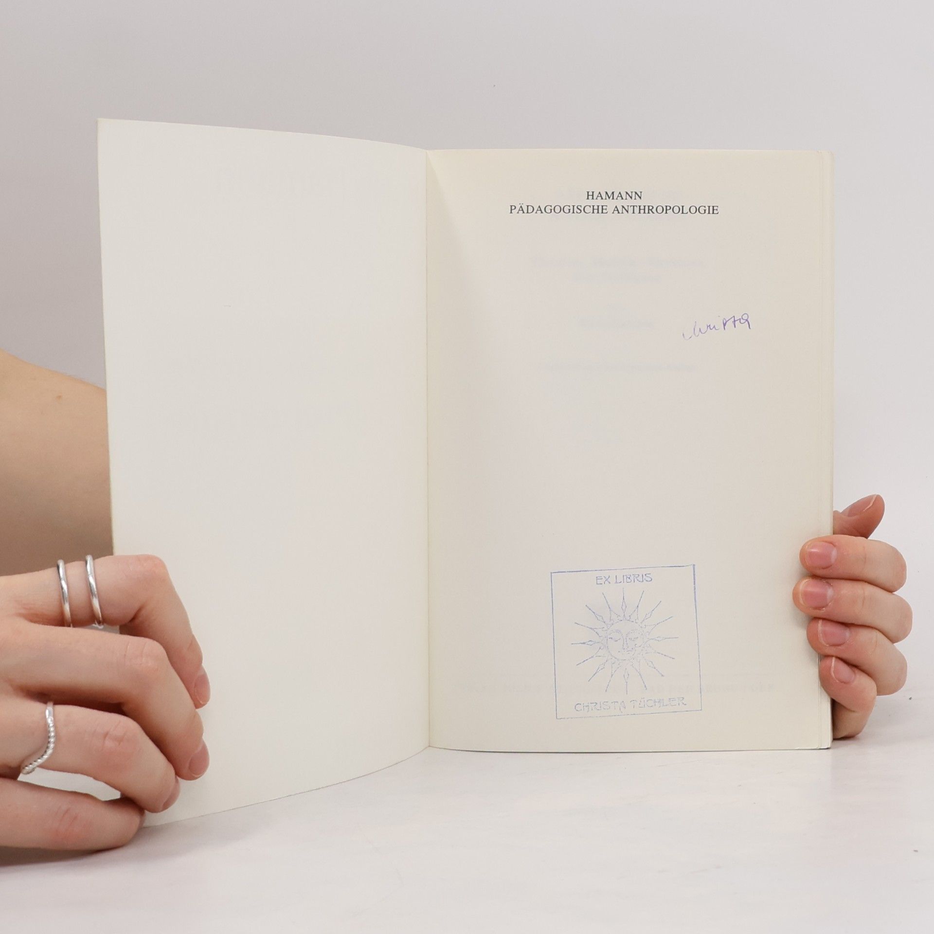 Bruno Hamann Pädagogische Anthropologie - 3. Auflage