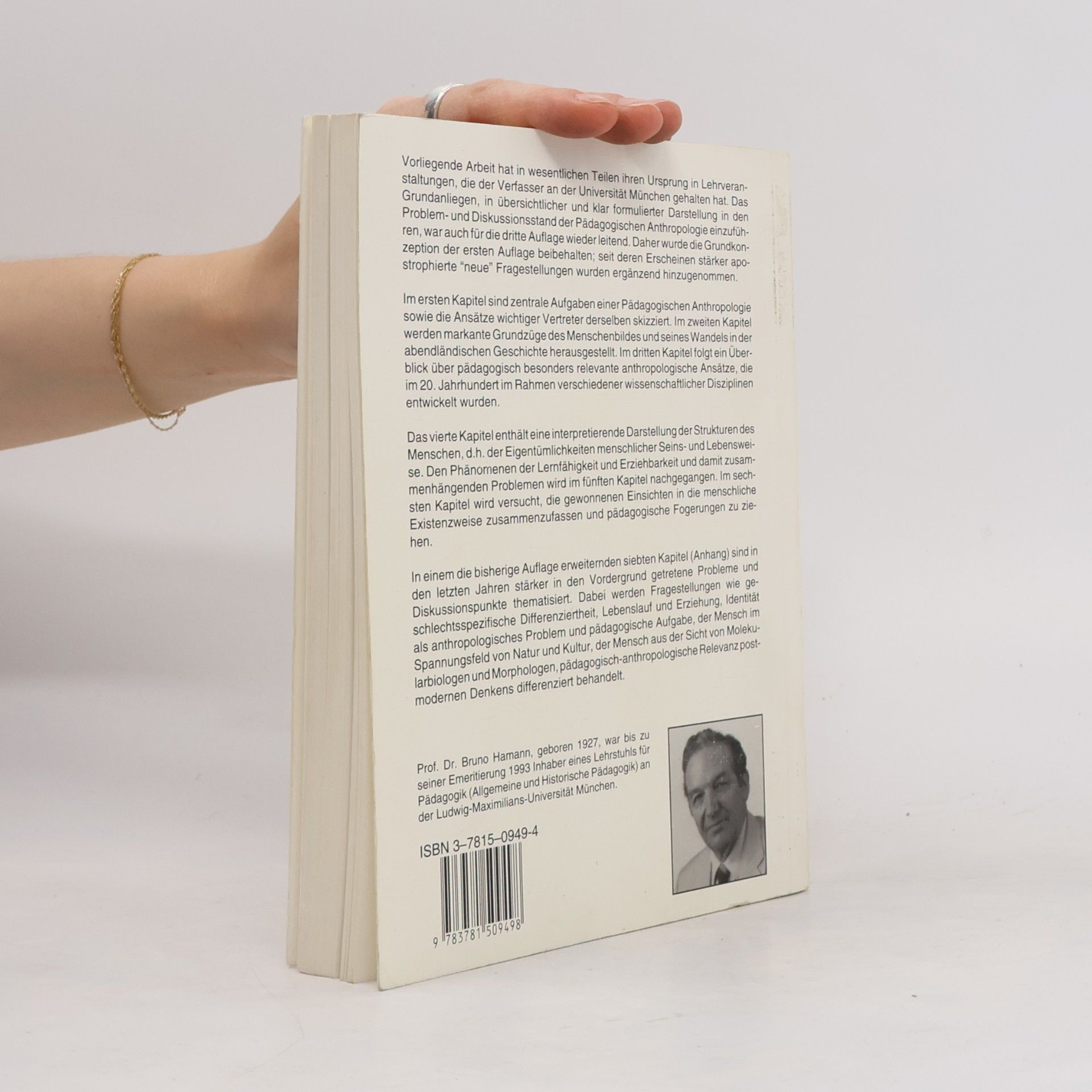 Bruno Hamann Pädagogische Anthropologie - 3. Auflage