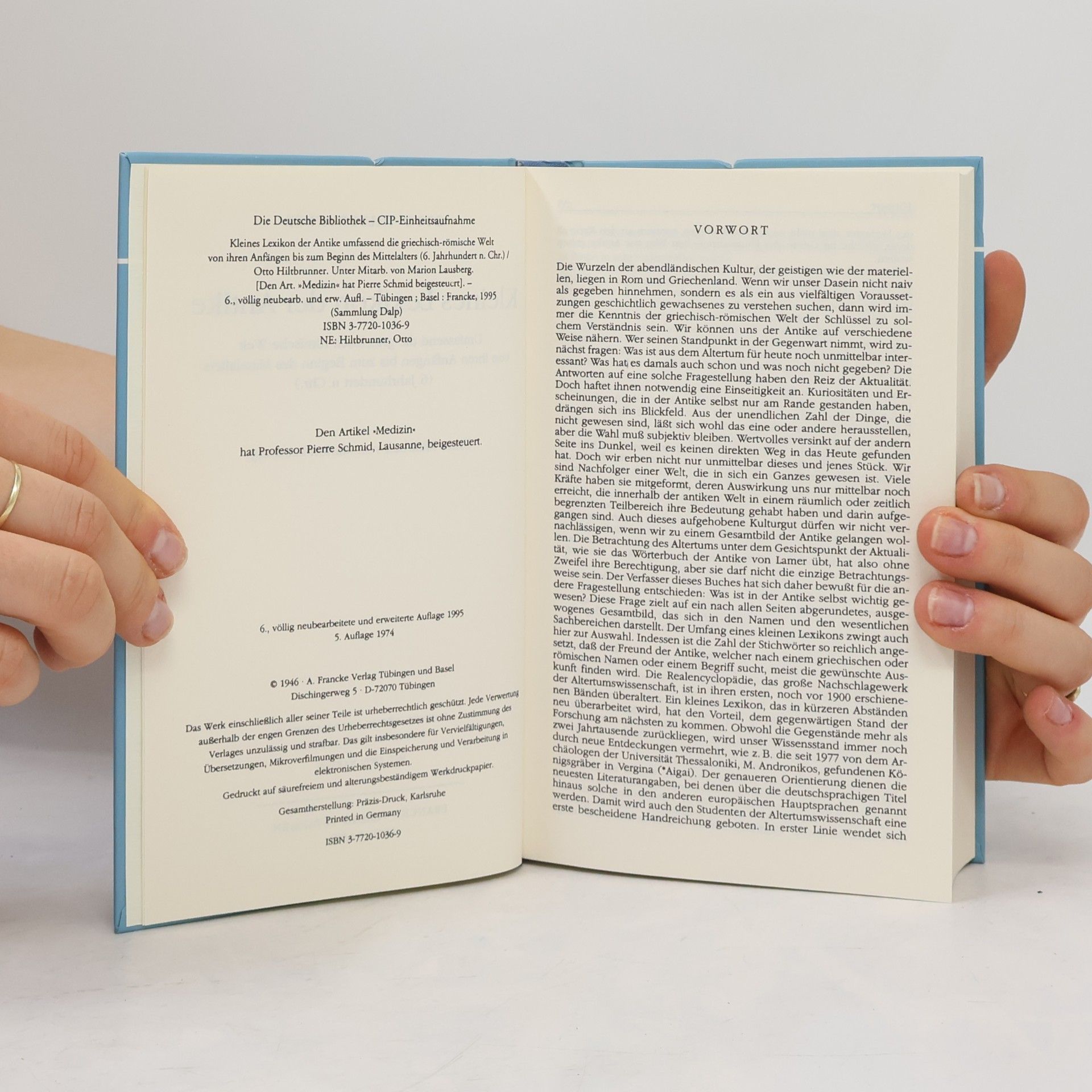 Otto Hiltbrunner Sammlung Dalp: Kleines Lexikon der Antike - 6. Auflage