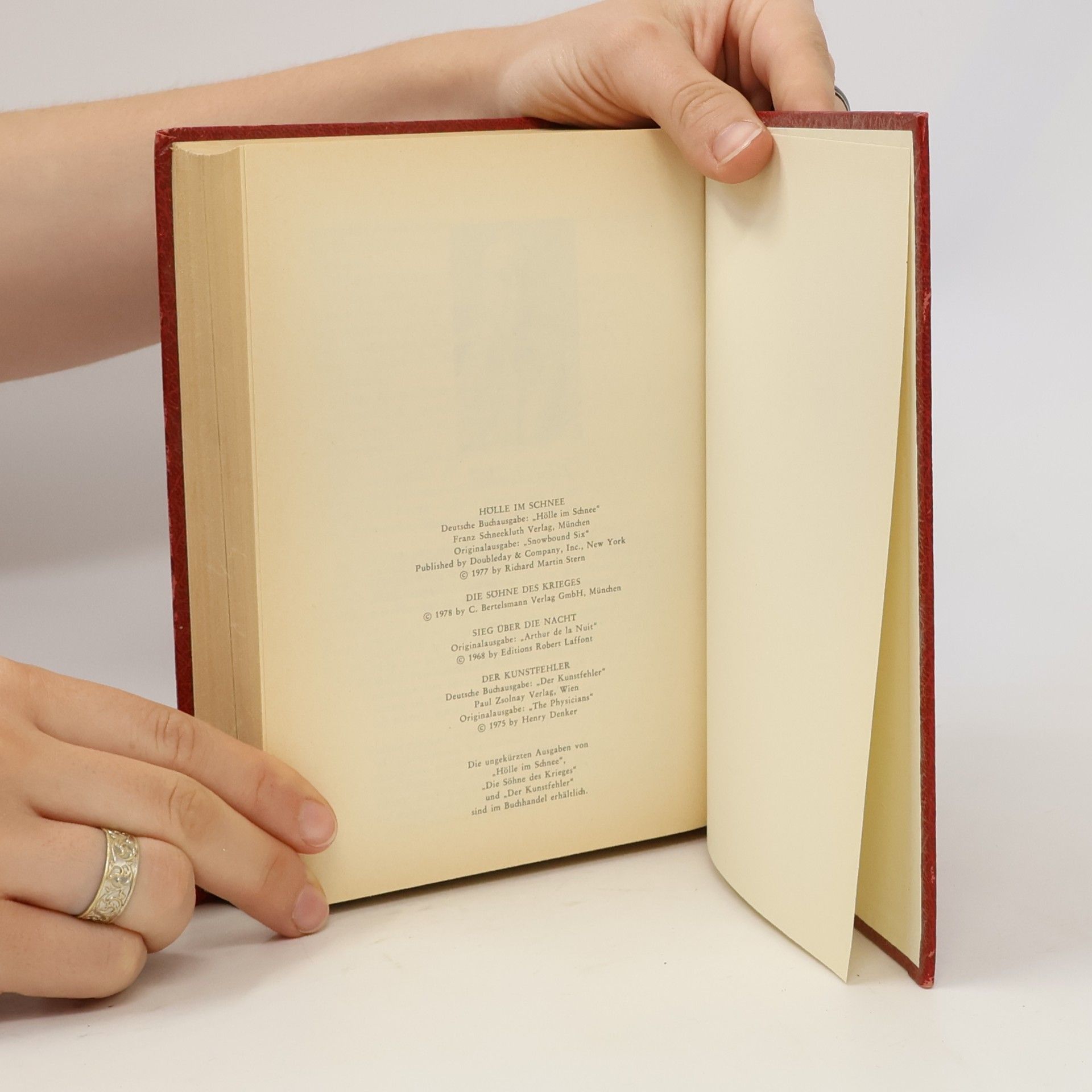 Richard Martin Stern Reader's Digest Auswahlbücher. Hölle im Schnee. Die Söhne des Krieges. Sieg über die Nacht. Der Kunstfehler