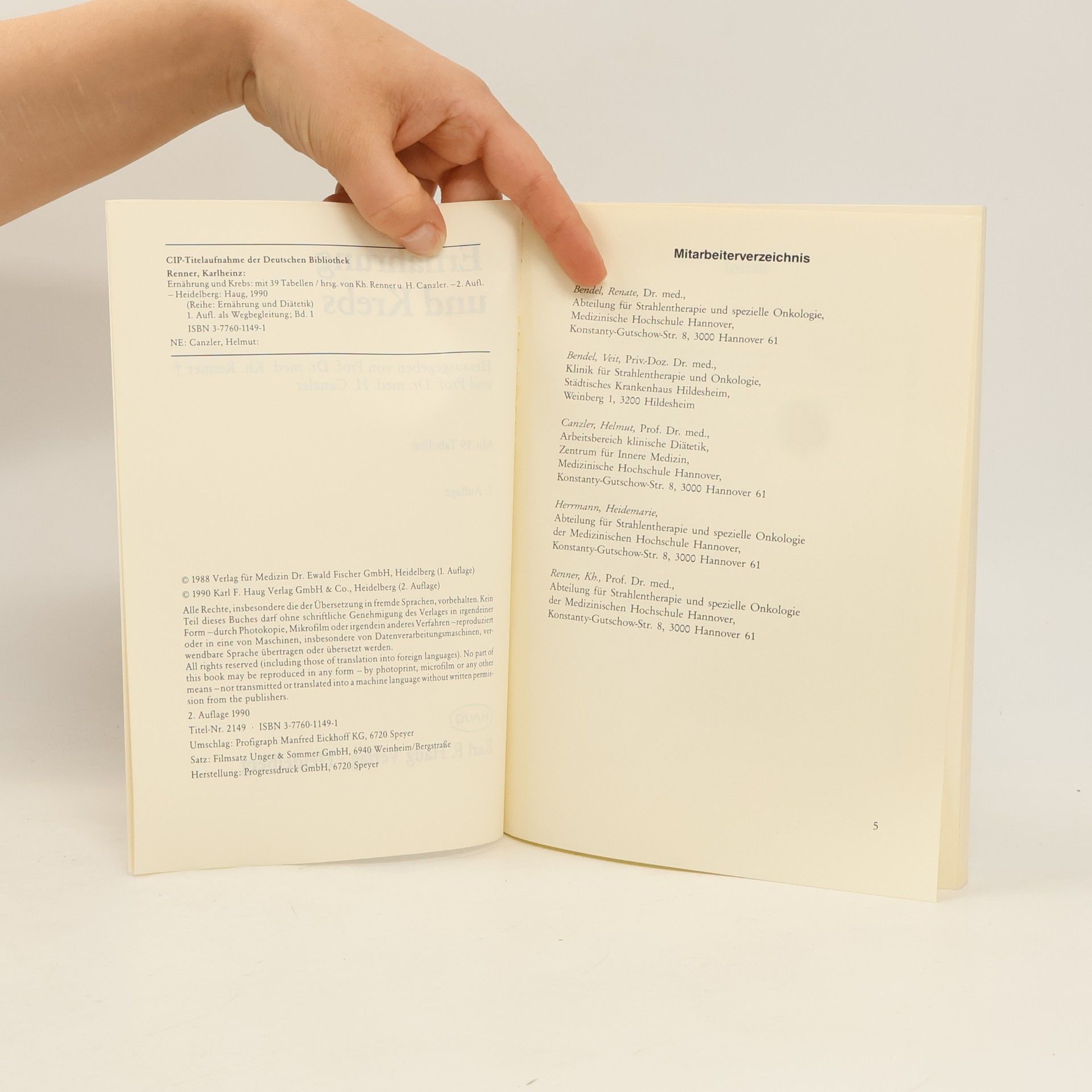 Karlheinz Renner Ernährung und Krebs - 2. Auflage