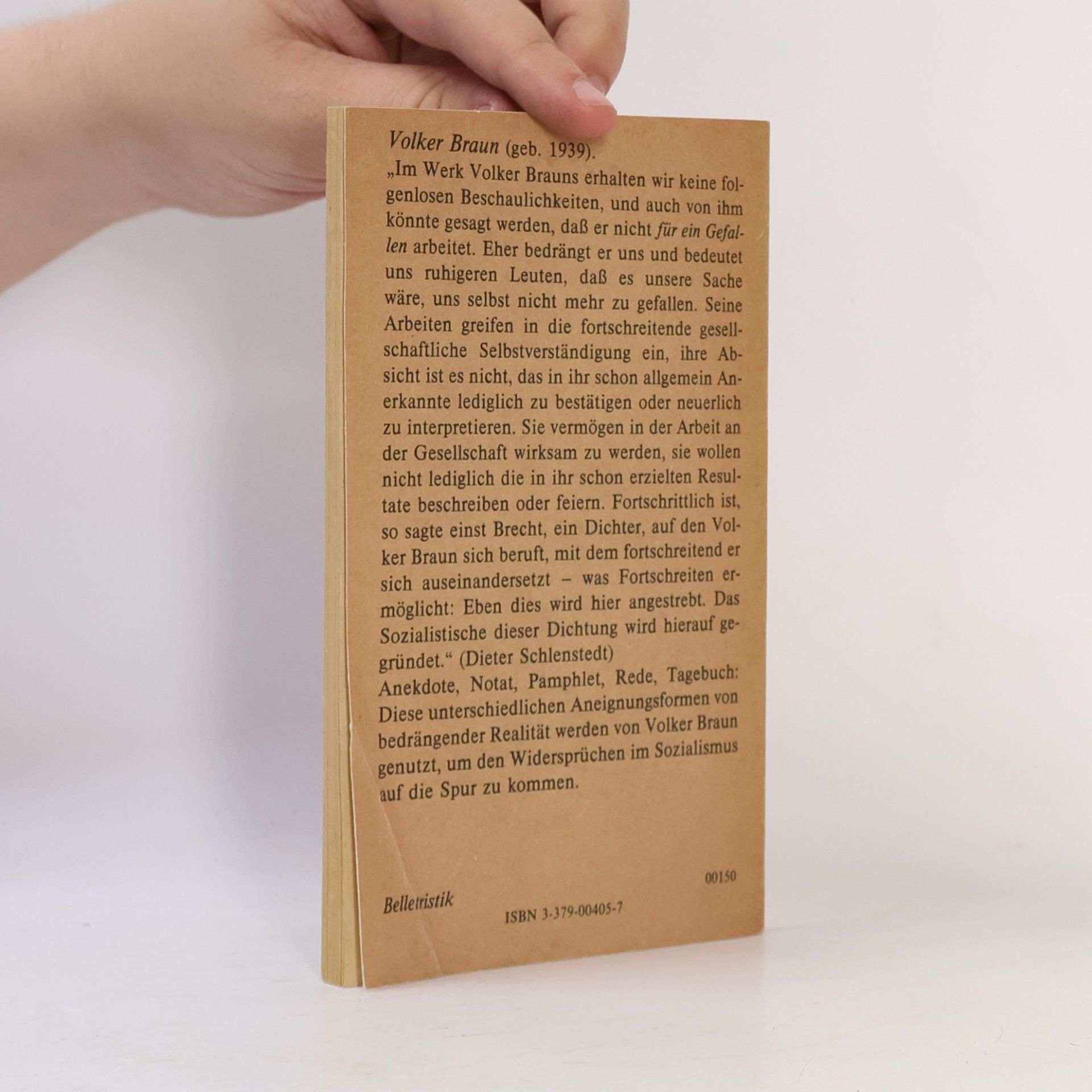 Volker Braun Verheerende Folgen mangelnden Anscheins innerbetrieblicher Demokratie : Schriften