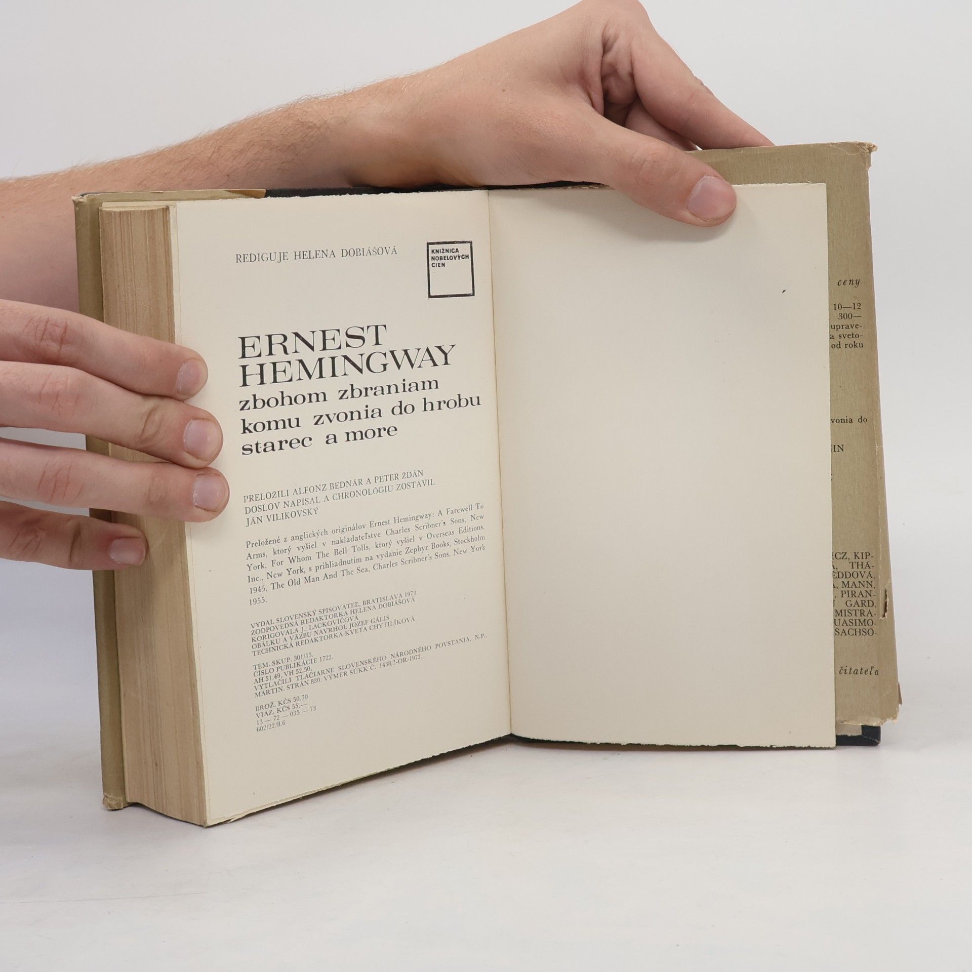 Ernest Hemingway Zbohom zbraniam. Komu zvonia do hrobu. Starec a more