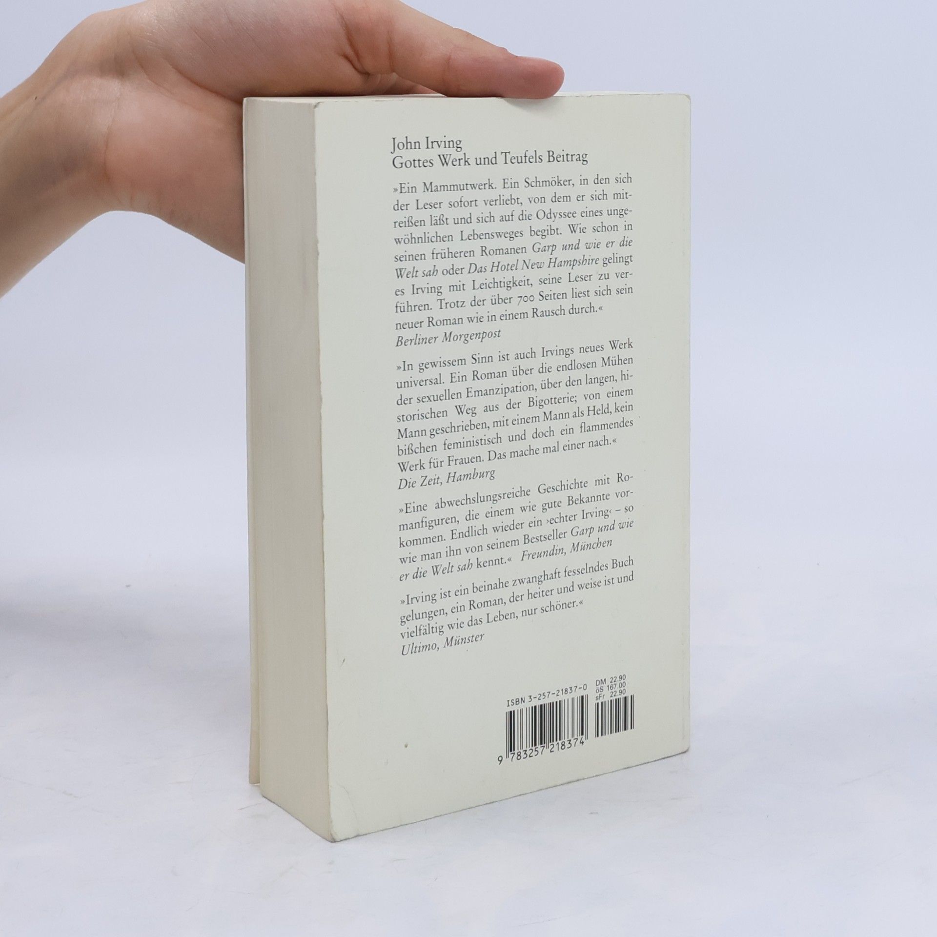 John Irving Gottes Werk und Teufels Beitrag