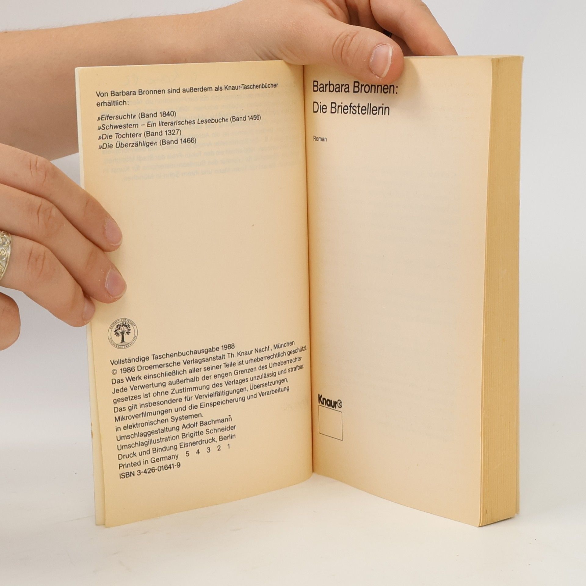 Barbara Bronnen Knaur Taschenbücher: Die Briefstellerin
