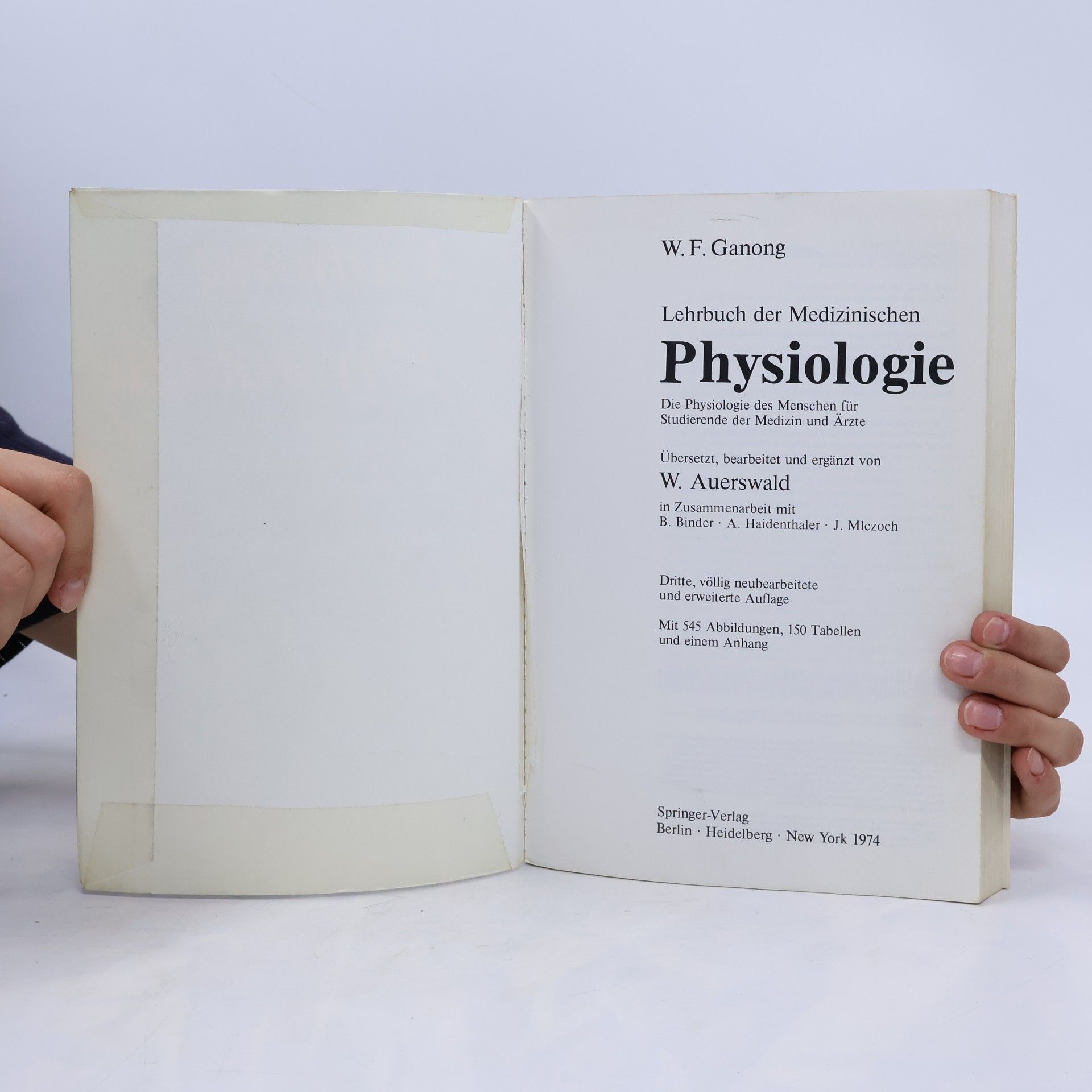 William F. Ganong Lehrbuch der medizinischen Physiologie