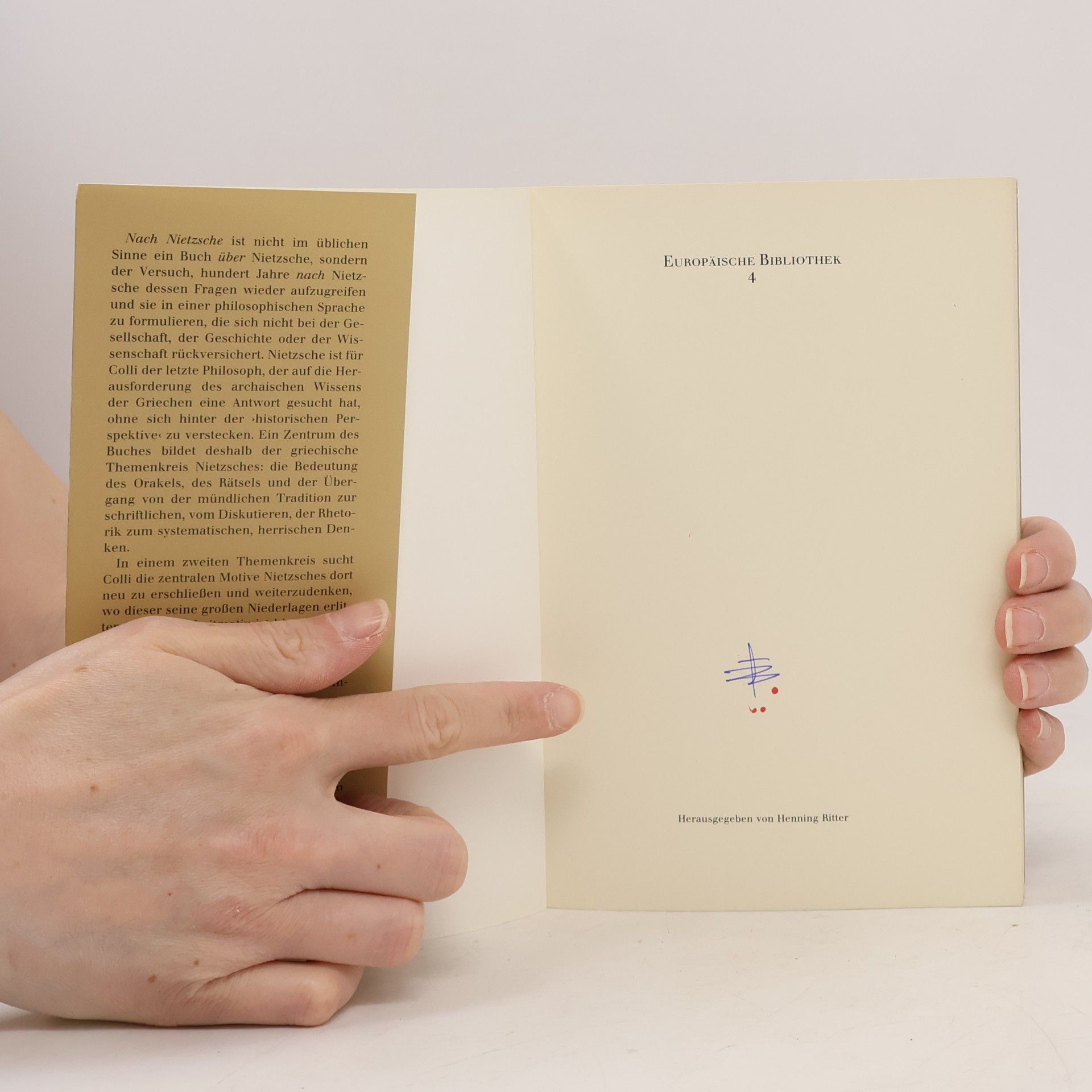 Giorgio Colli Europäische Bibliothek: Nach Nietzsche