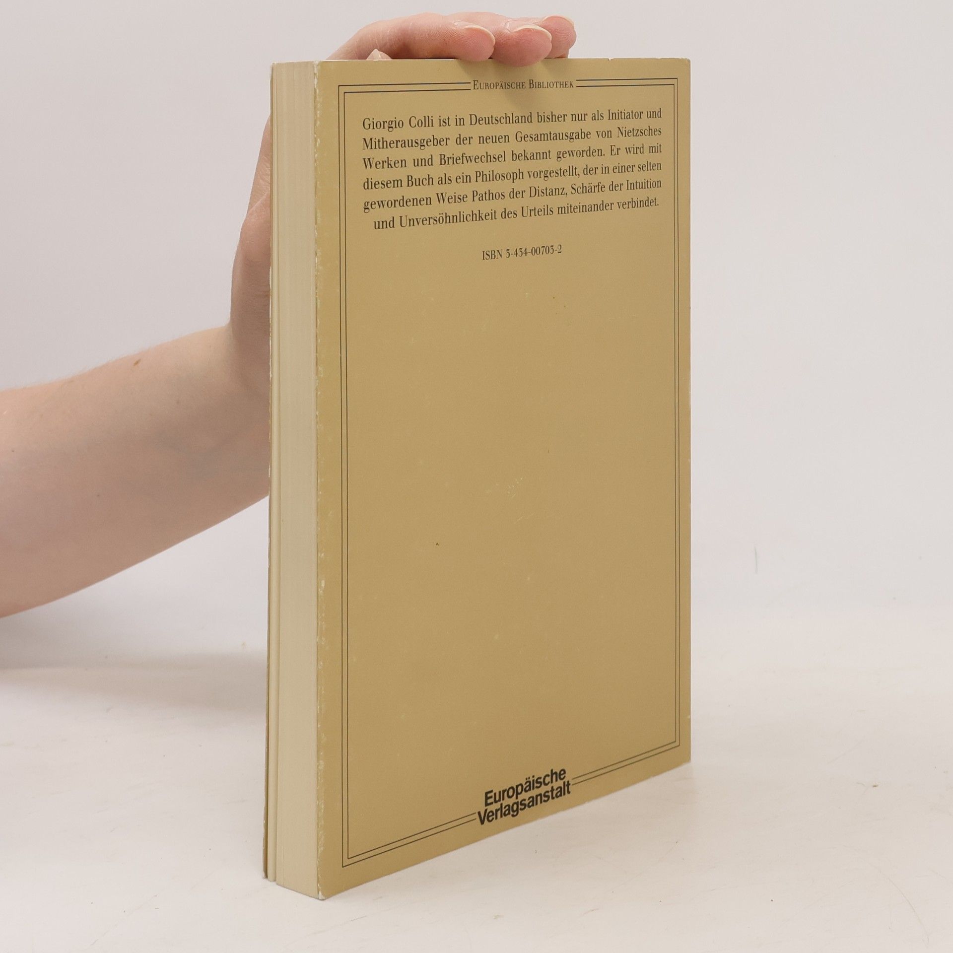 Giorgio Colli Europäische Bibliothek: Nach Nietzsche