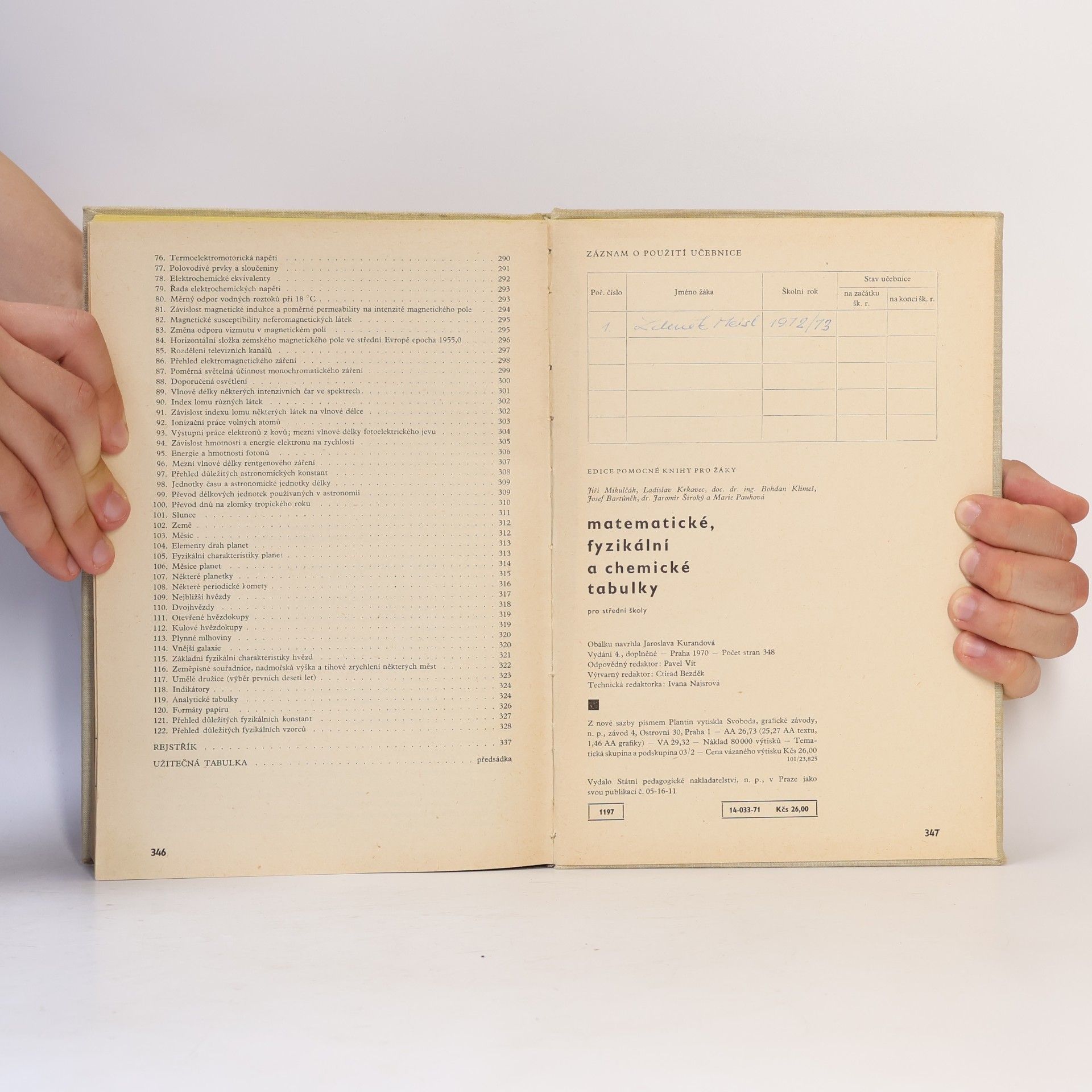 Jiří Mikulčák Matematické, fyzikální a chemické tabulky pro střední školy