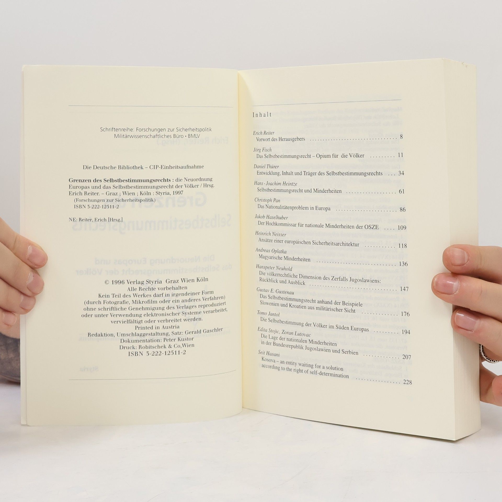 Erich Reiter Schriftenreihe - Forschungen zur Sicherheitspolitik - 1: Grenzen des Selbstbestimmungsrechts