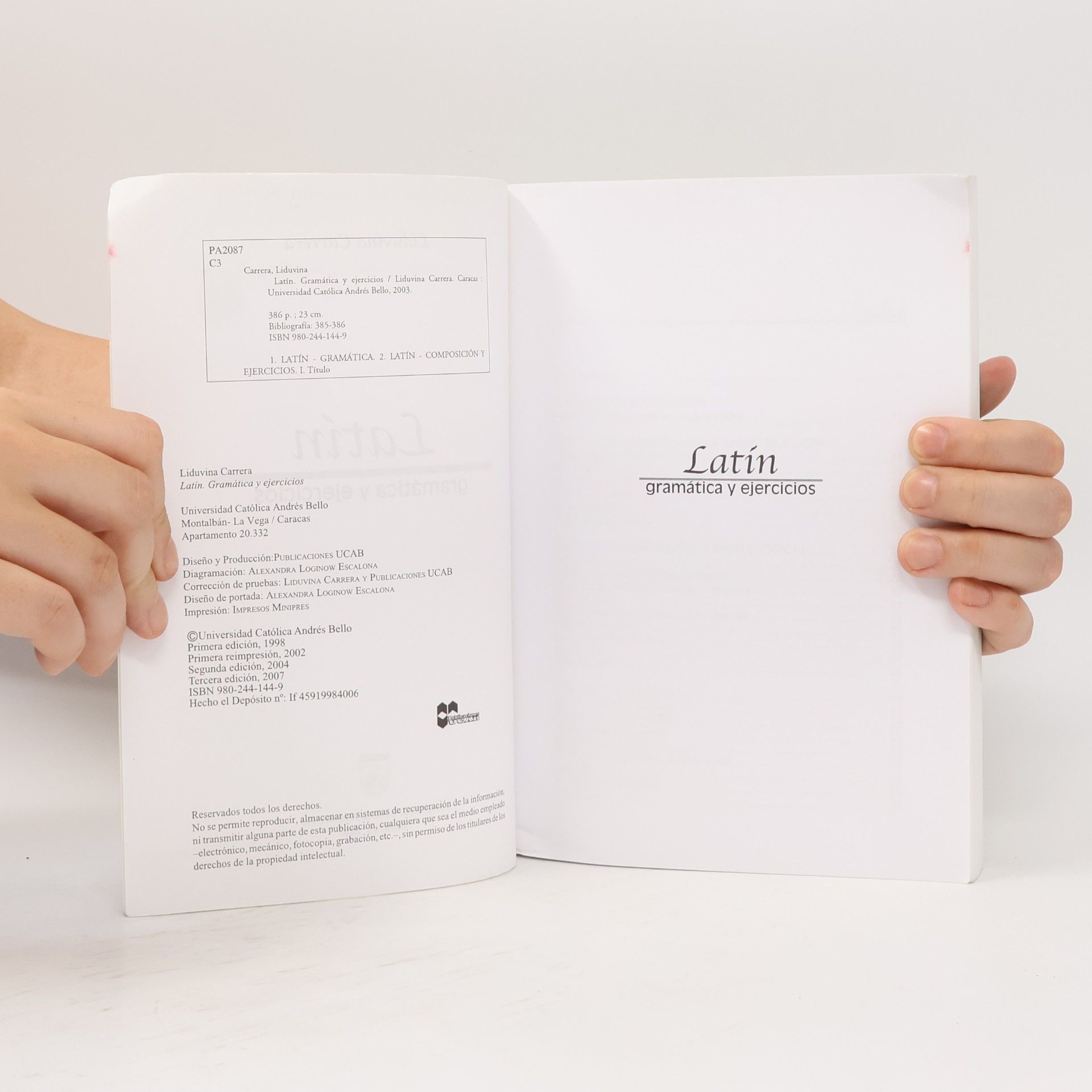 Liduvina Carrera Latín. Gramática y Ejercicios