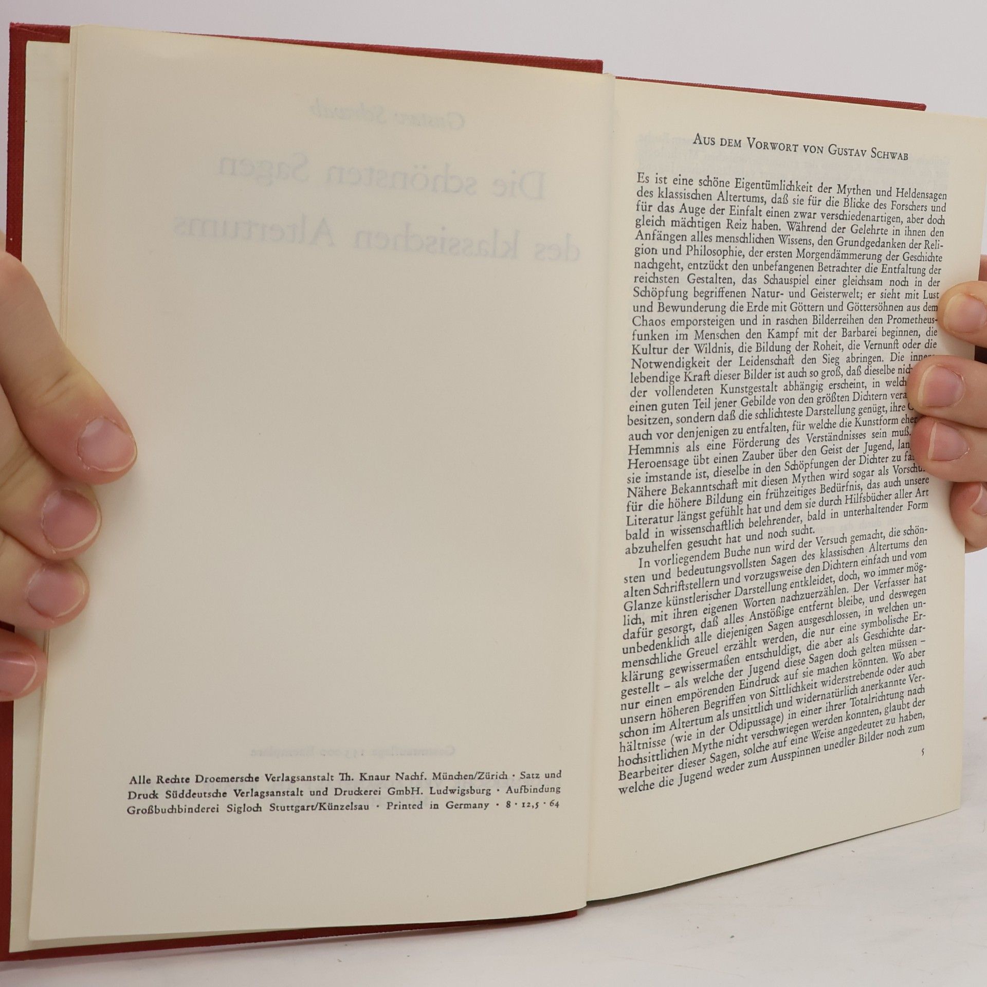 Gustav Schwab Sagen des klassischen Altertums