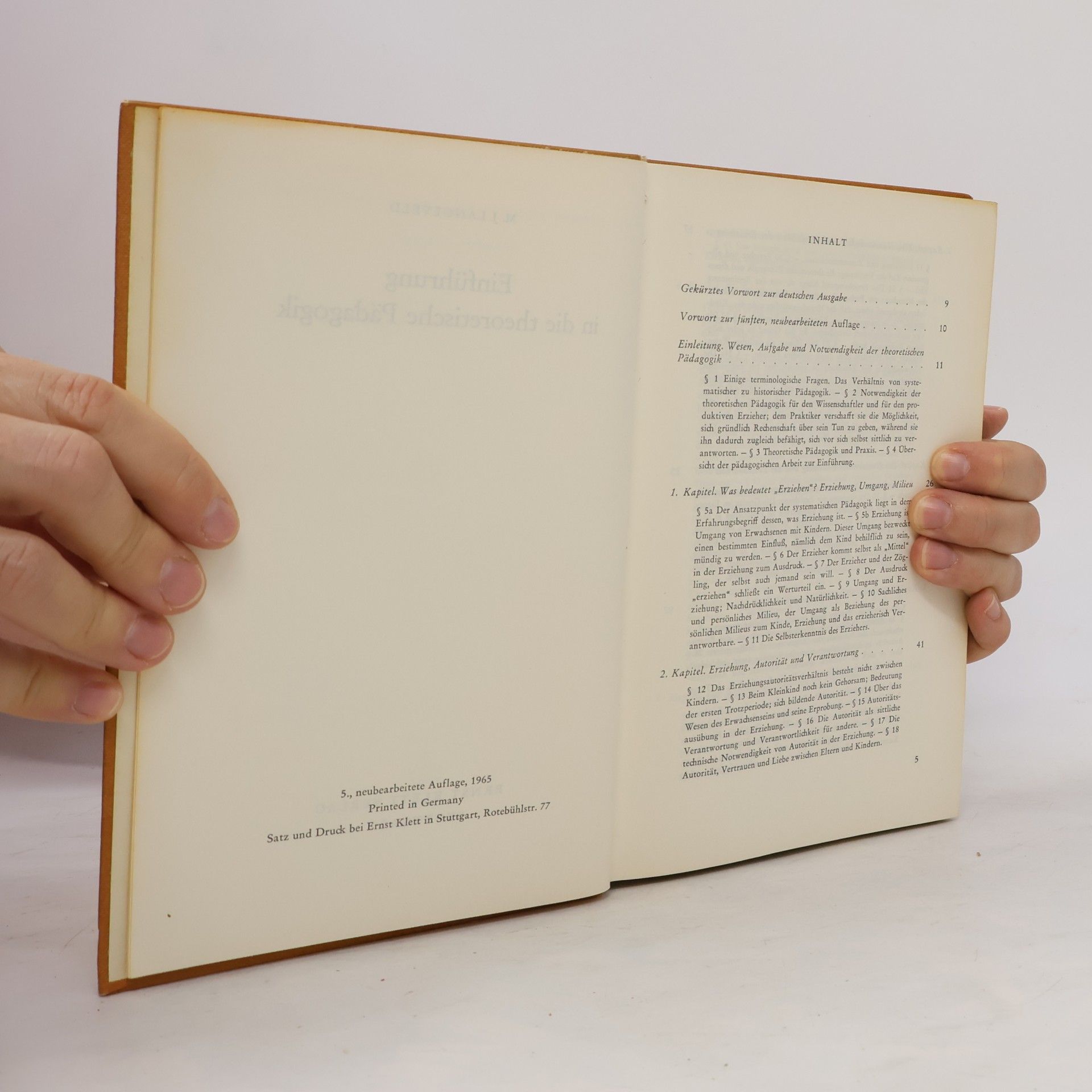 M. J. Langeveld Einführung in die theoretische Pädagogik