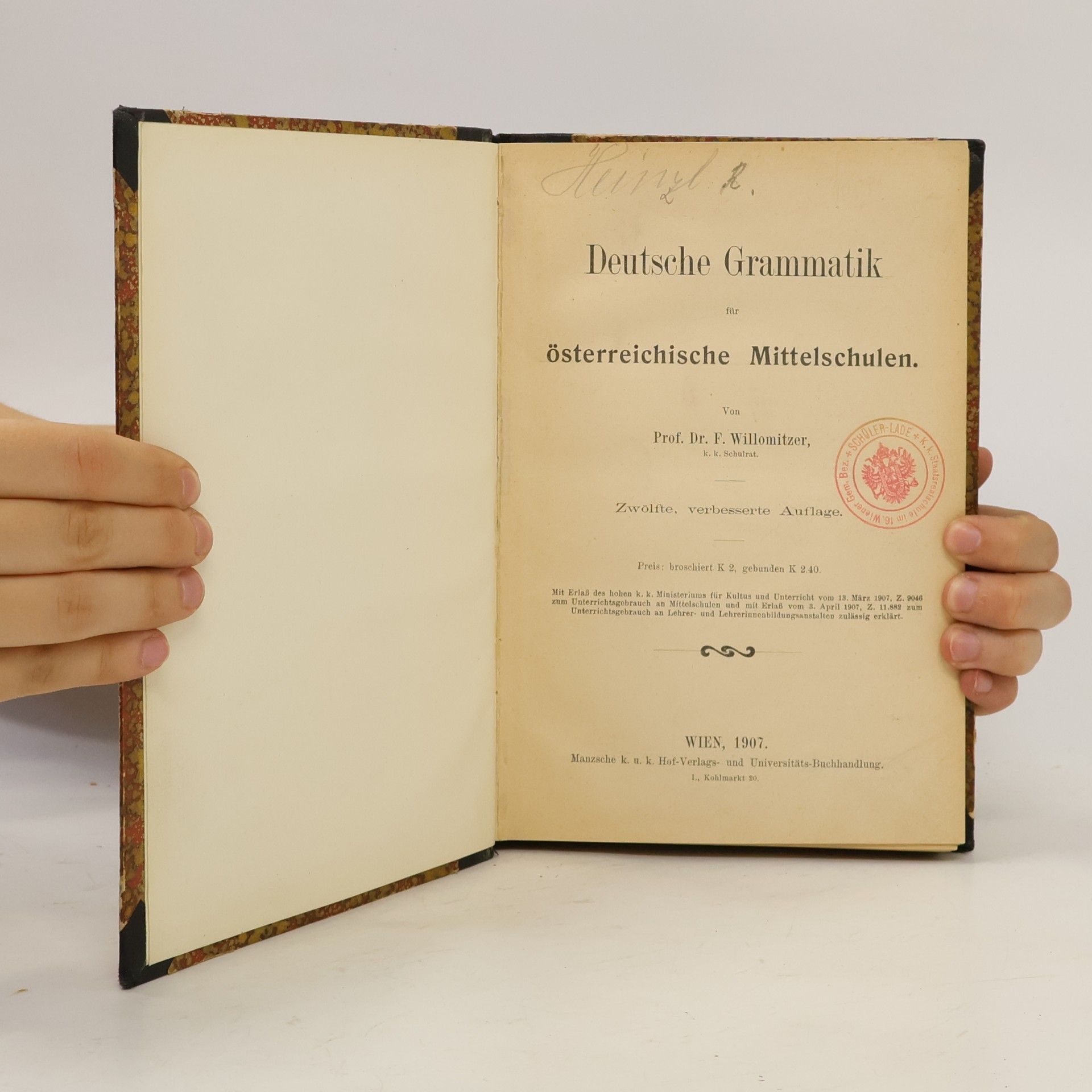 F. Willomitzer Deutsche Grammatik für österreichische Mittelschulen