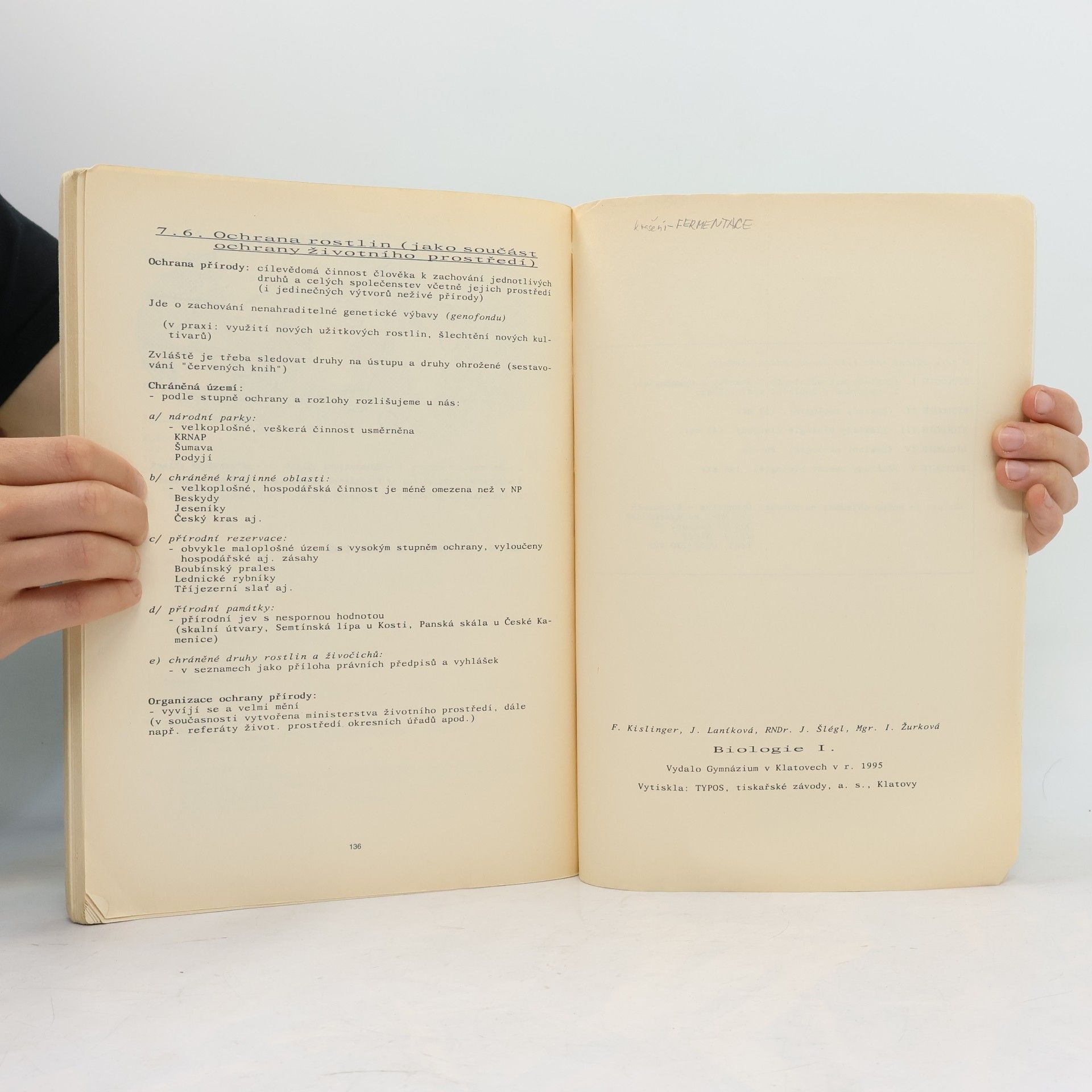 F. Kislinger Biologie I.