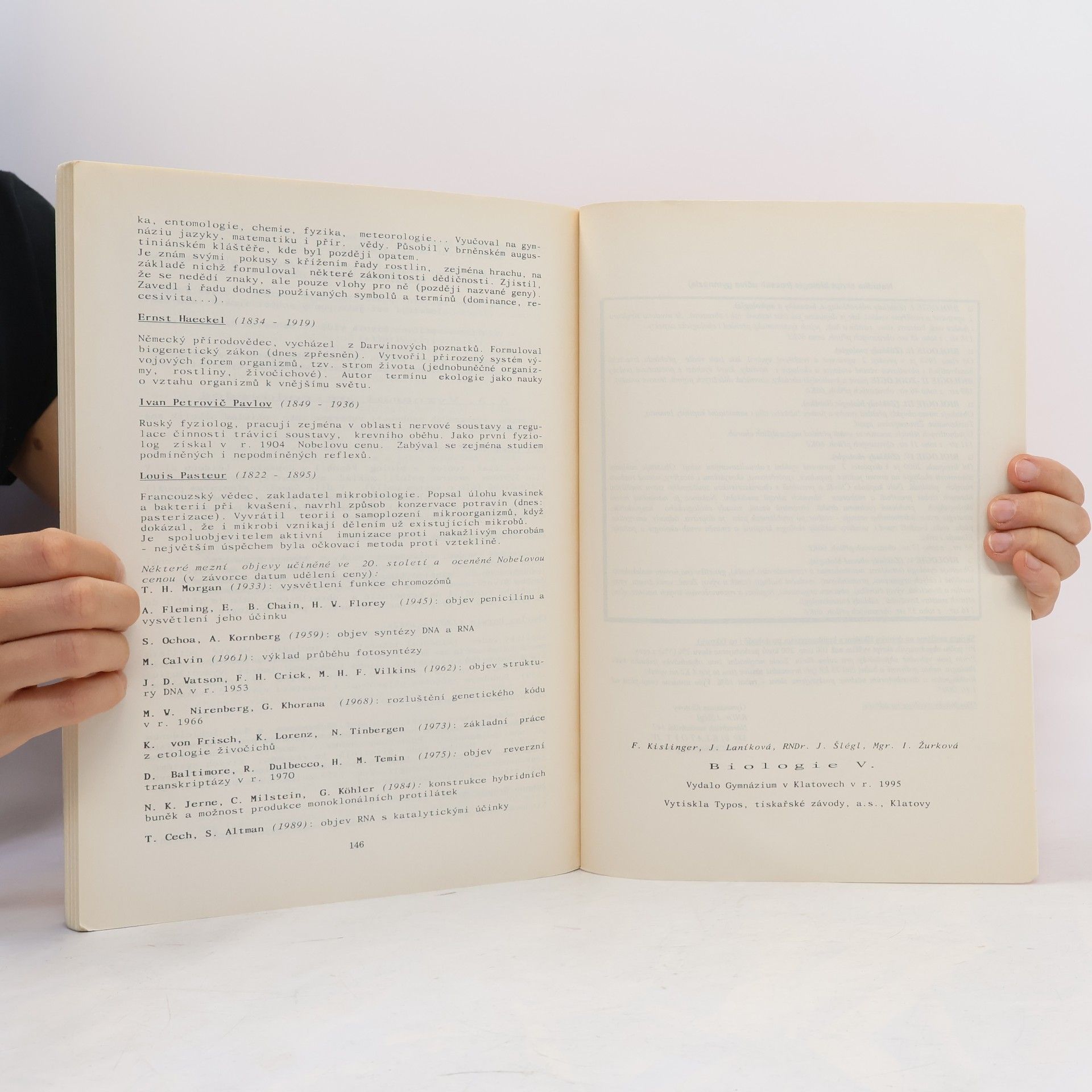 František Kislinger Biologie V. Základy obecné biologie