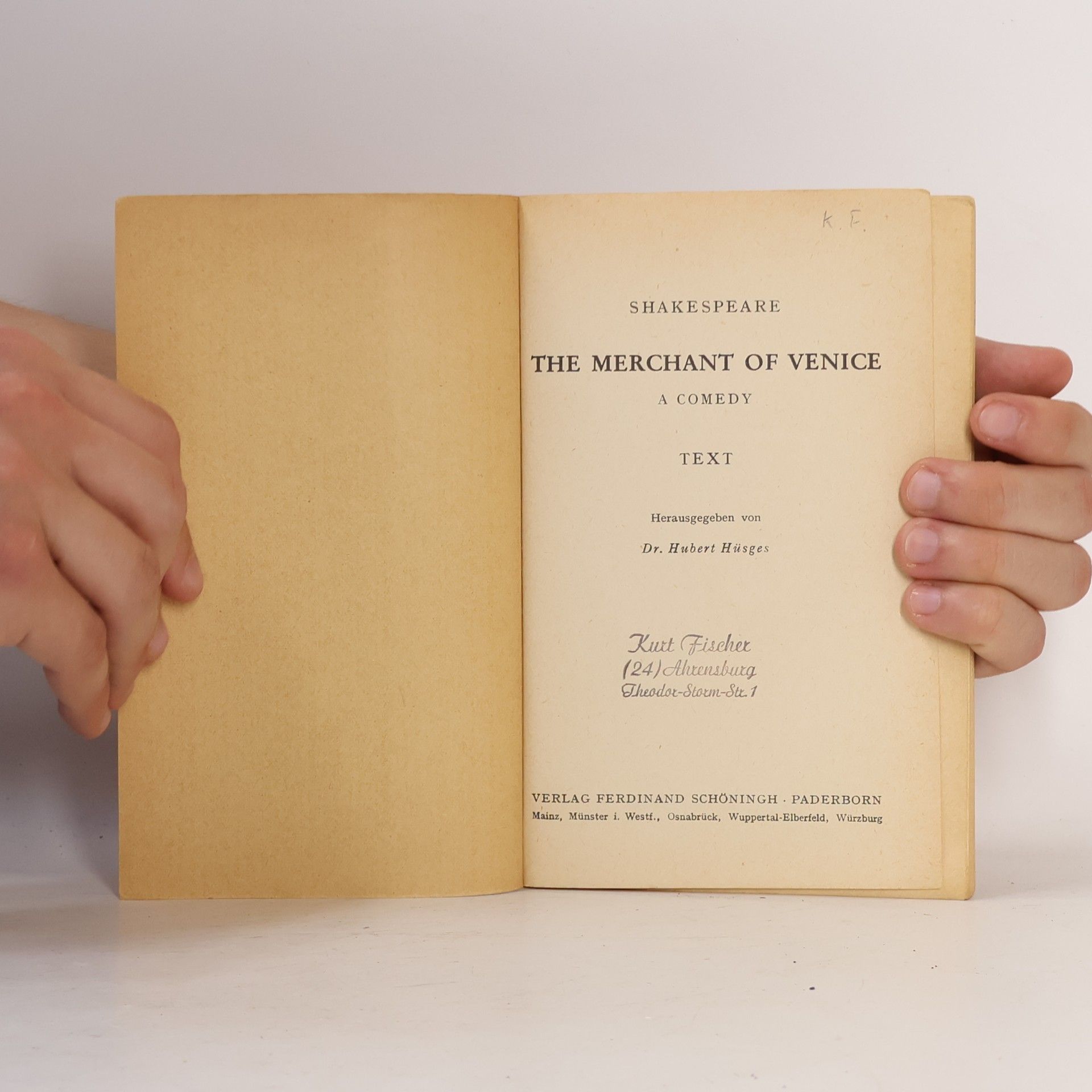 William Shakespeare The Merchant of Venice.