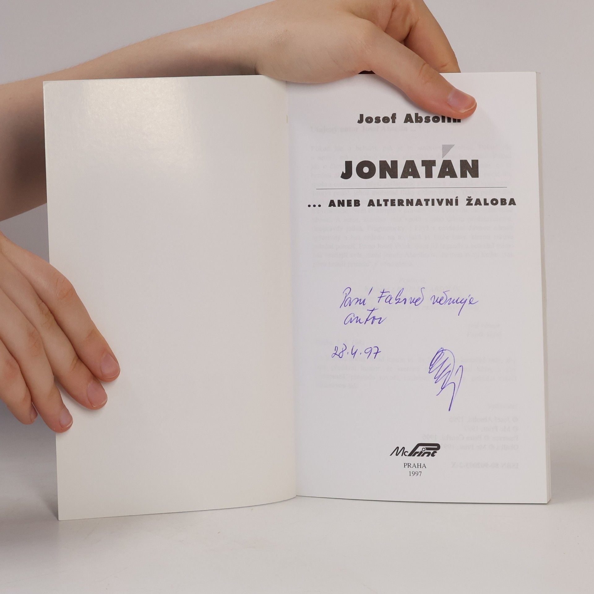 Josef Absolín Jonatán ... aneb alternativní žaloba
