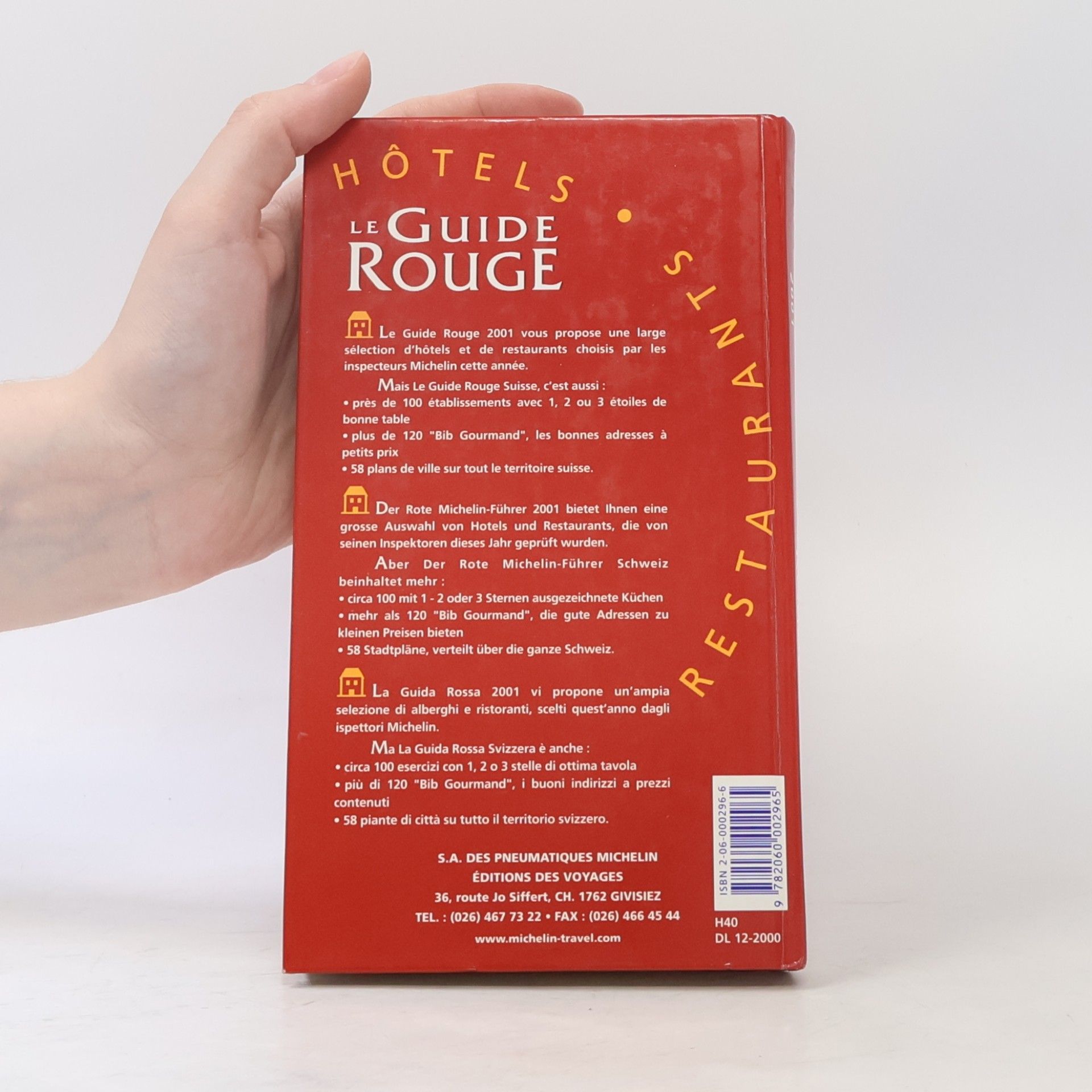 AA.VV. Le Guide Rouge Suisse Schweiz Svizzera 2001