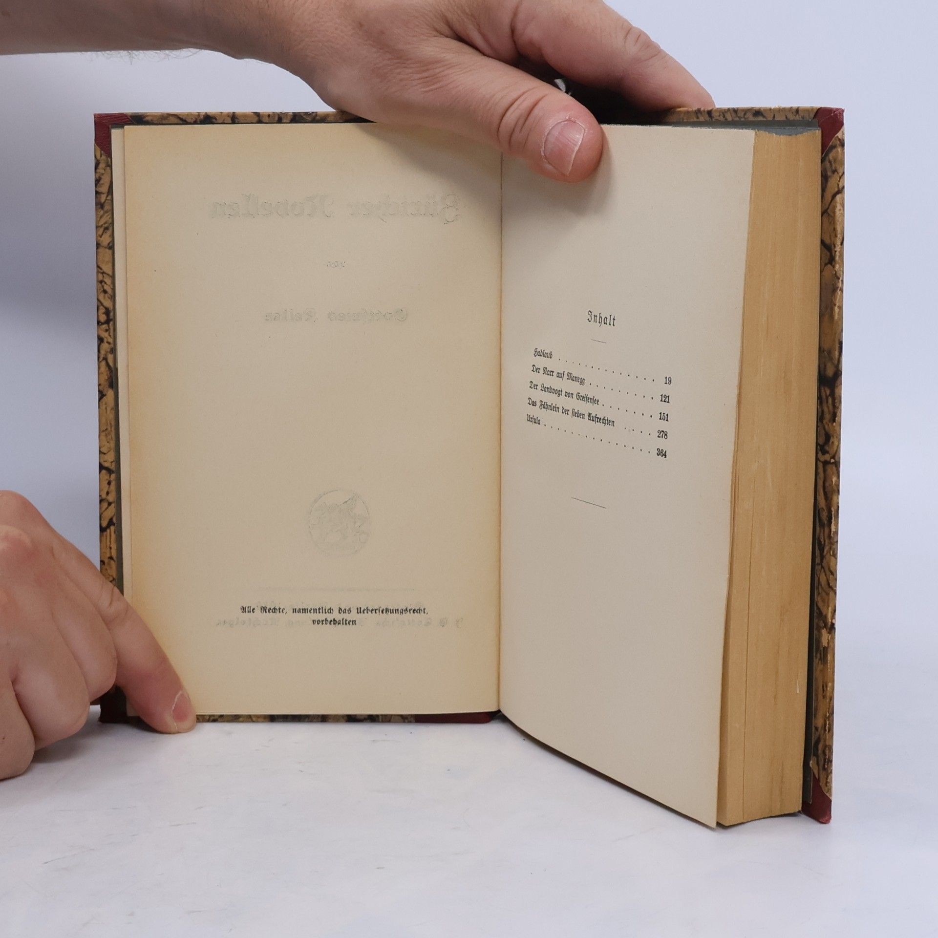 Gottfried Keller Züricher Novellen. Gottfried Kellers Gesammelte Werke. Jubiläums-Ausgabe. Sechster Band