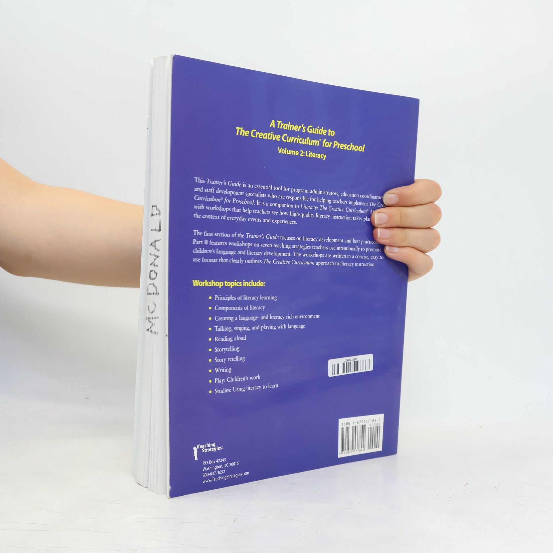 Candy Jones A Trainer's Guide to The Creative Curriculum for Preschool