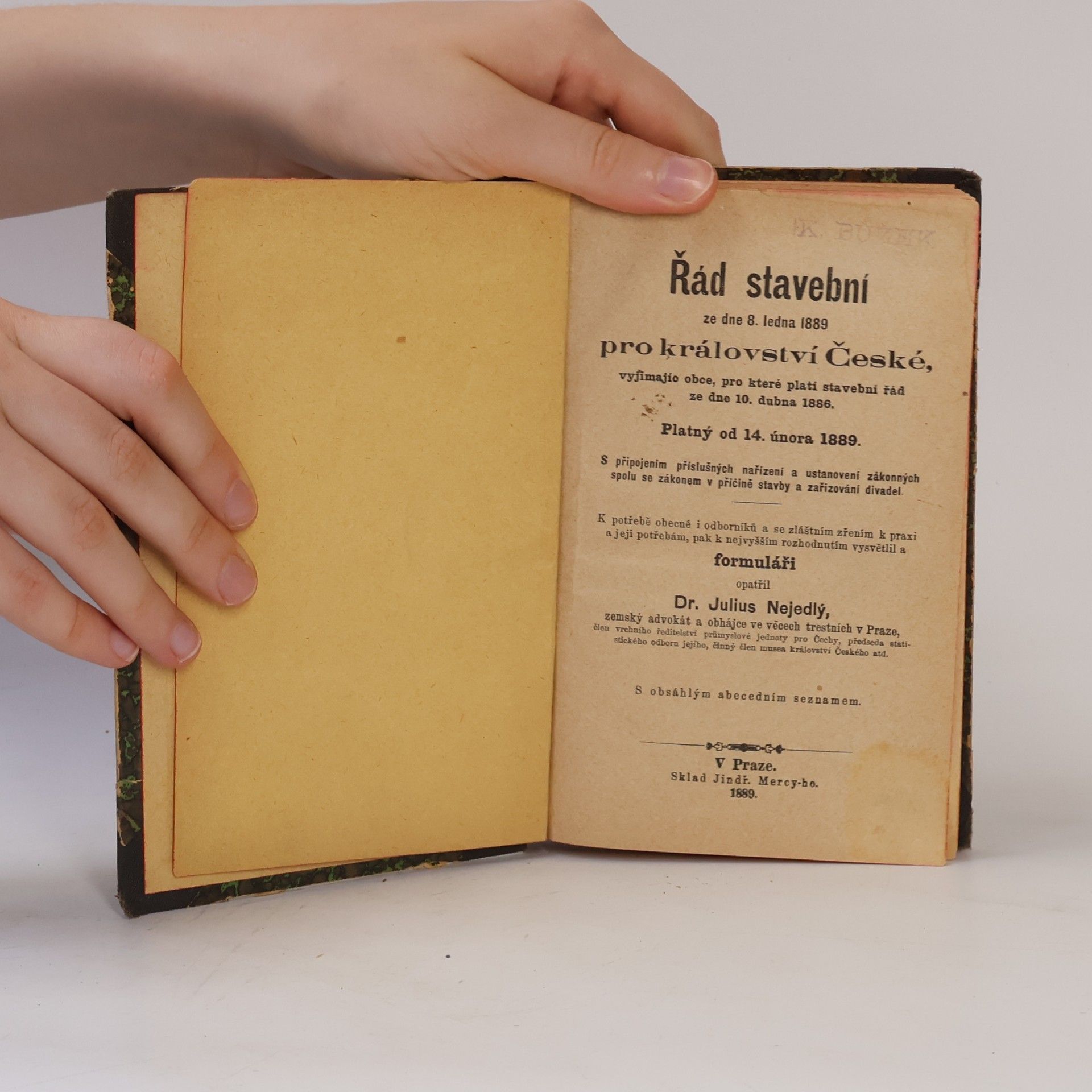 Autorenkollektiv Řád stavební ze dne 8. ledna 1889 pro království České