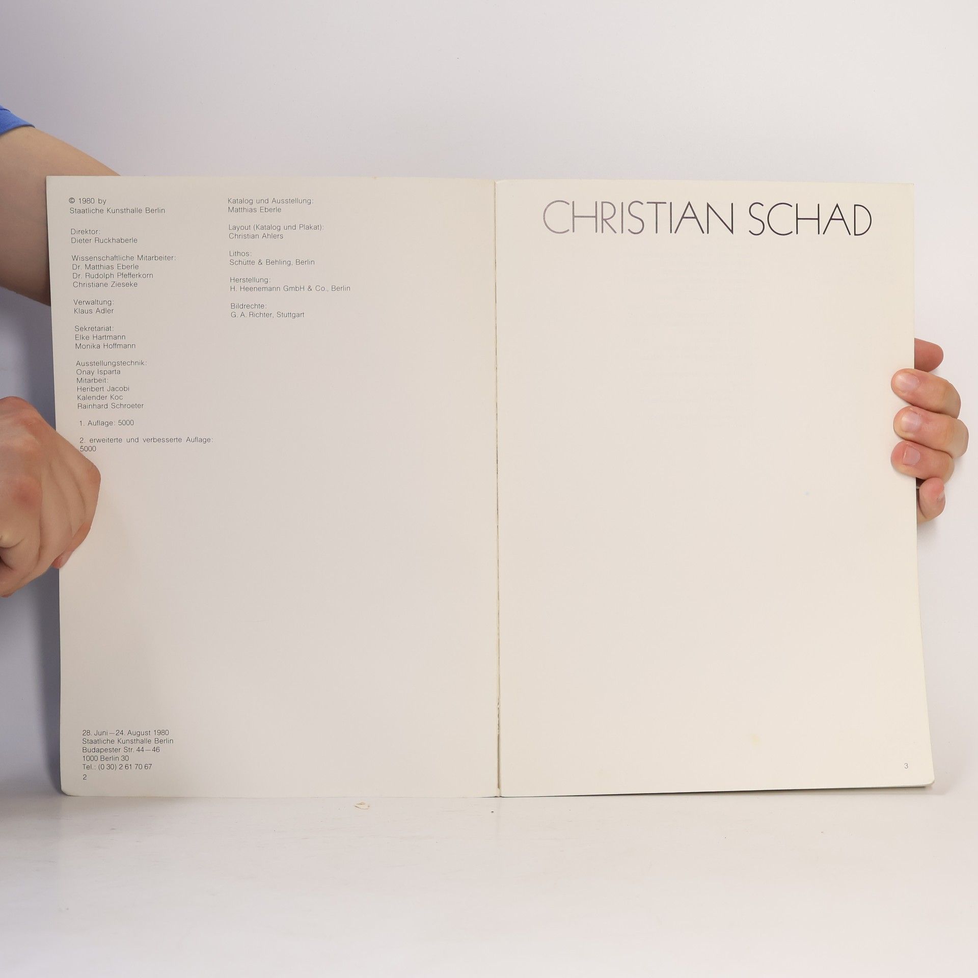 Autorenkollektiv Christian Schad. Staaliche Kunsthalle Berlin 1980