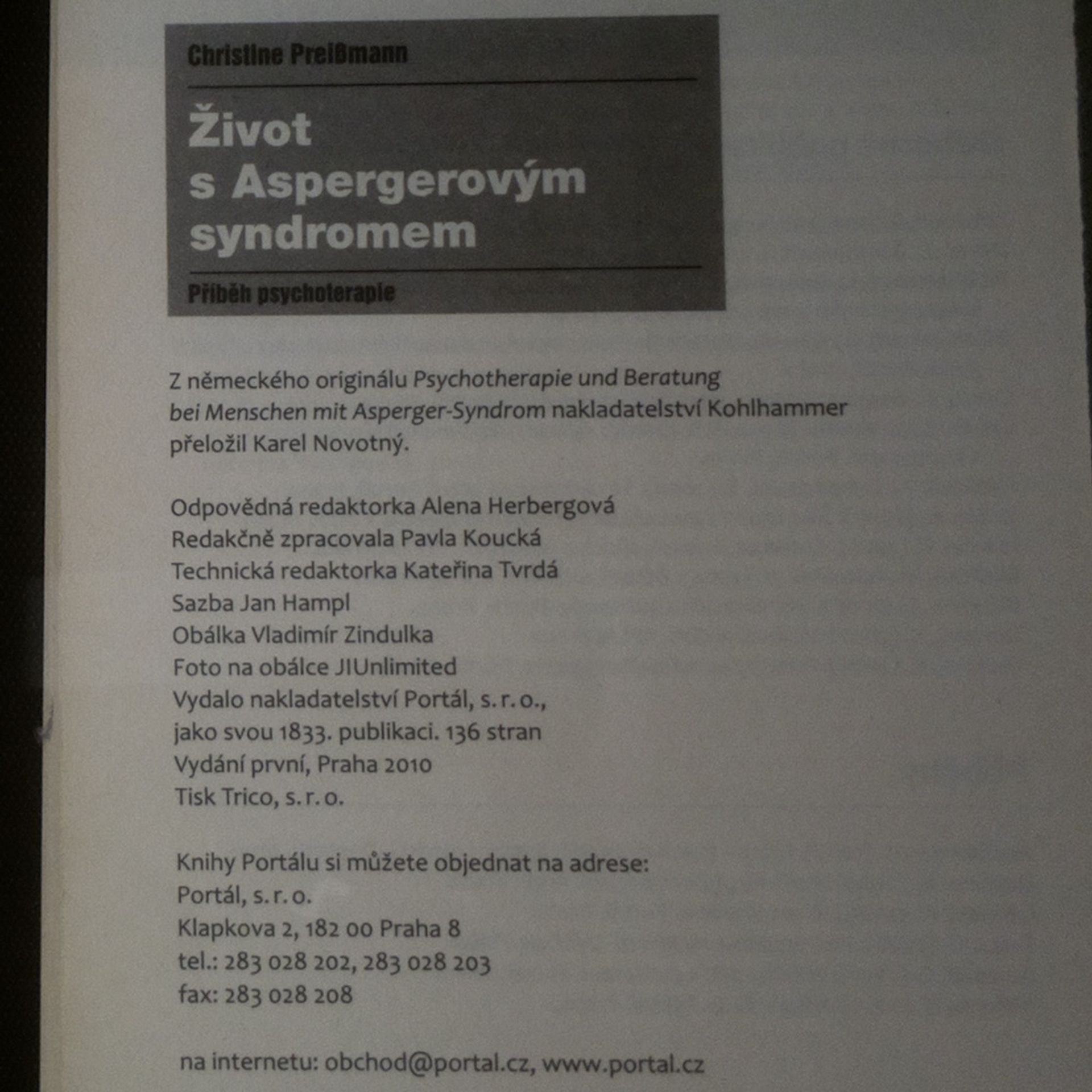 Christine Preißmann Život s Aspergerovým syndromem. Příběh psychoterapie