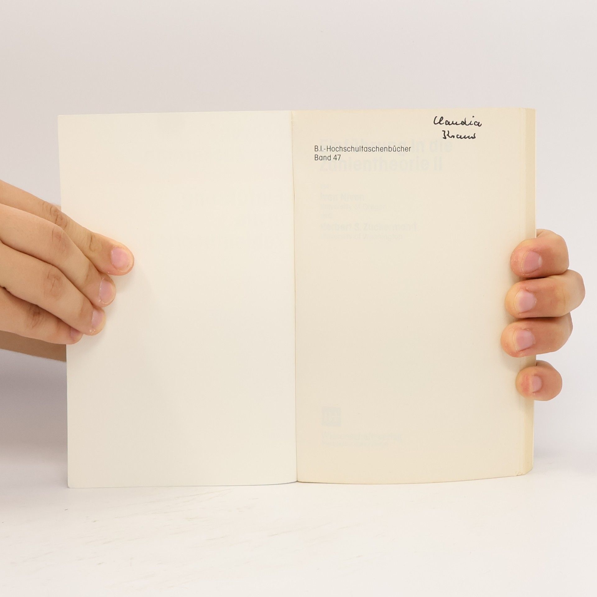 Ivan Niven Hochschultaschenbücher - 47: Einführung in die Zahlentheorie
