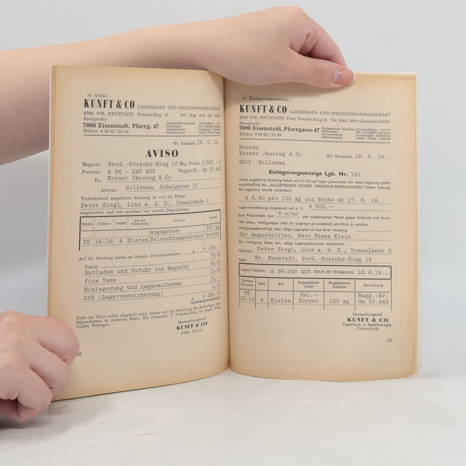 Ferdinand Hoffer Kaufmännischer Schriftverkehr 3