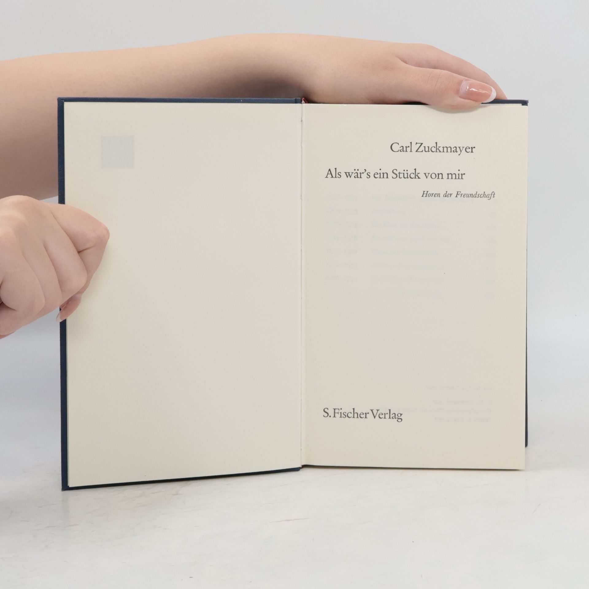 Carl Zuckmayer Als wär's ein Stück von mir