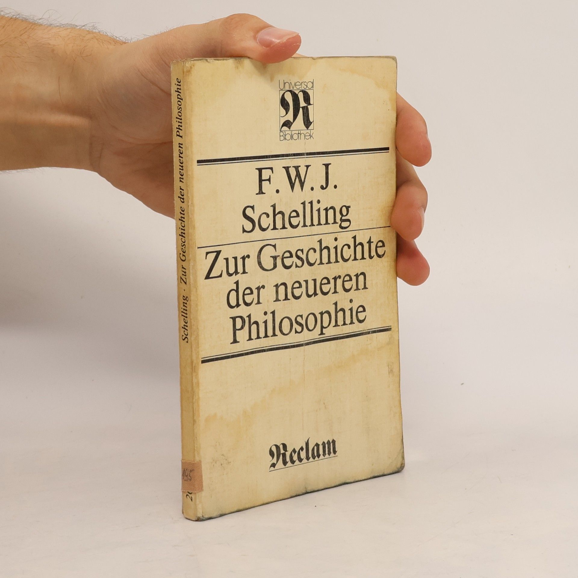 F.W.J. Schelling Zur Geschichte der neueren Philosophie