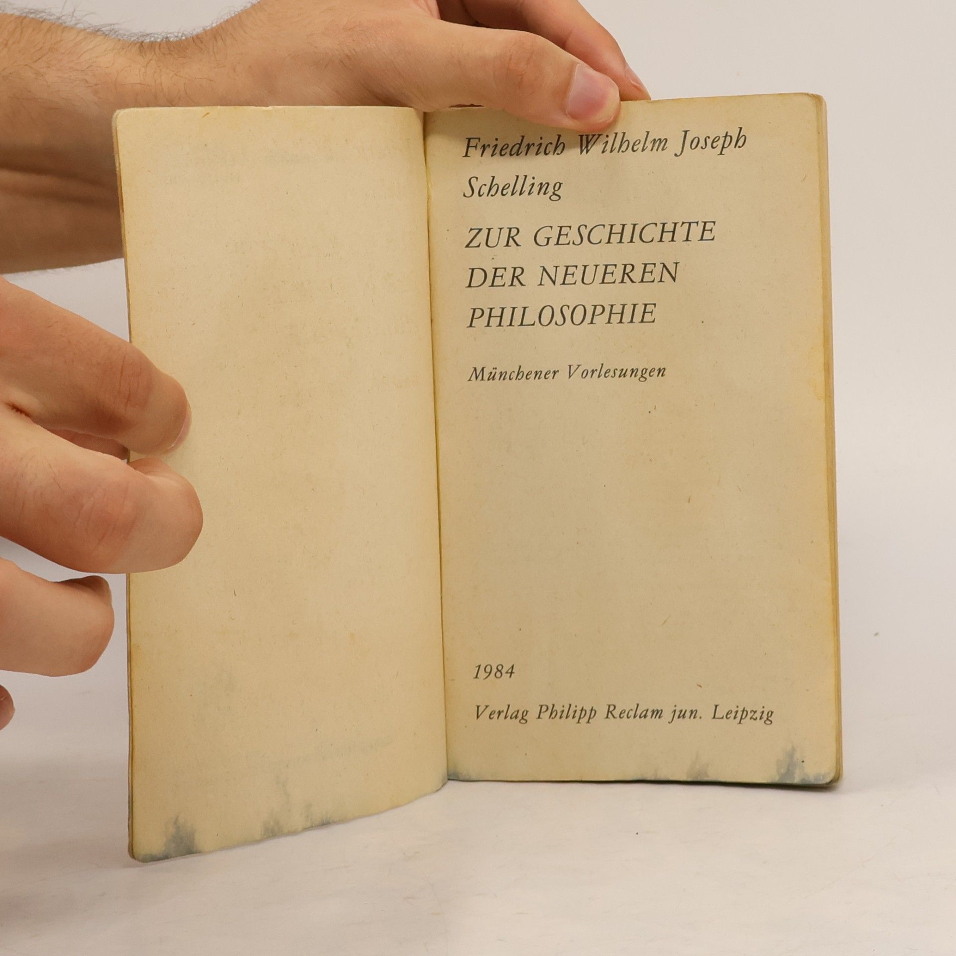 F.W.J. Schelling Zur Geschichte der neueren Philosophie